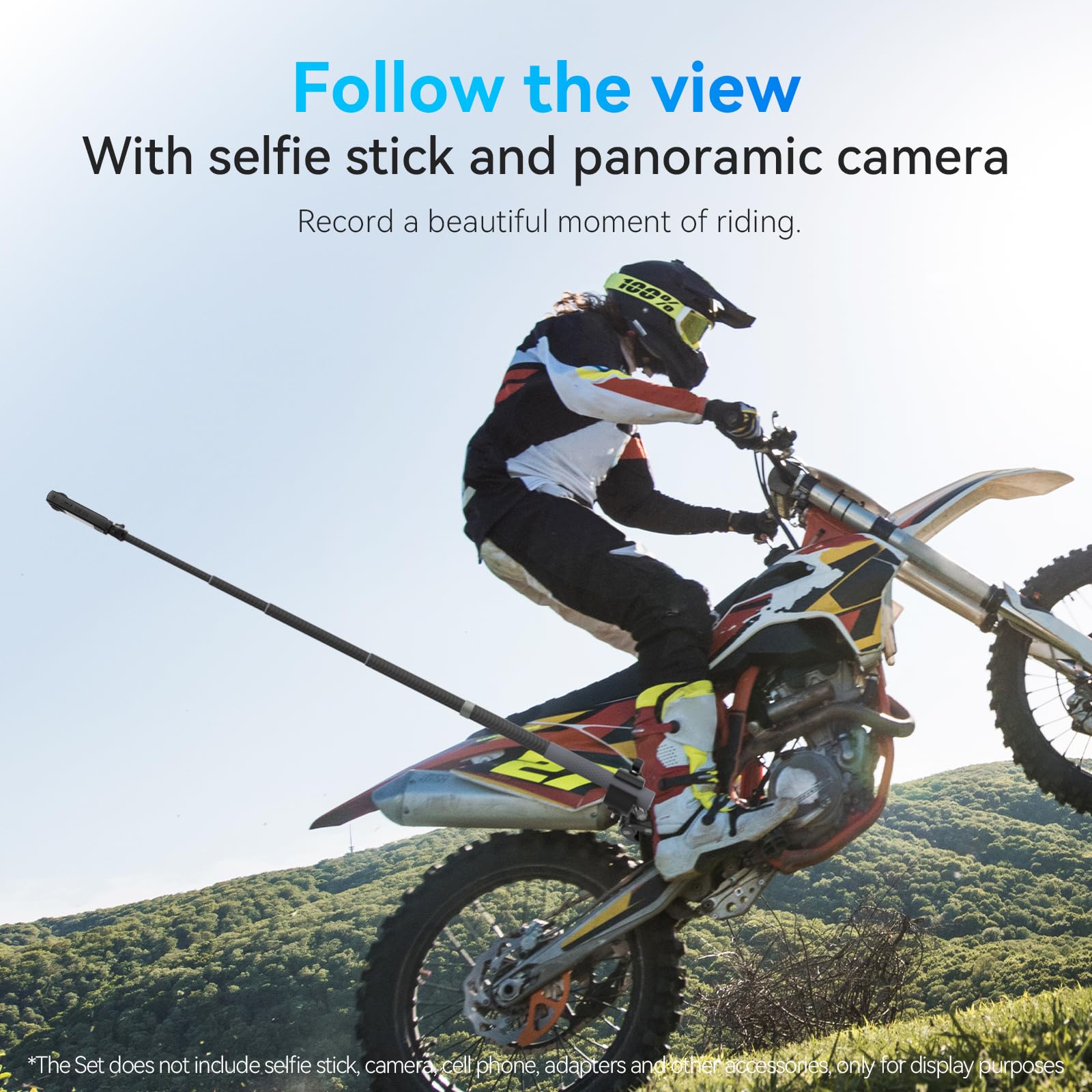 Duall Ball Clamp Mount For Stick Pole Mounting On Bike Bicycle Motorcycle Handlebar Tube Holder Accessories Compatible With Gopro 13 12 11 10 9 8 Insta360 X3 X4 Go3 Ace Pro Dji Action 4 Osmo Pocket 3