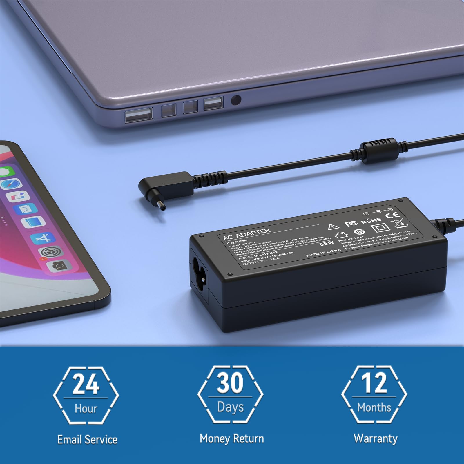 65W N15Q9 N15Q8 19V 2.37A Laptop Charger For Acer Chromebook Cb3 532 C720 C740 C731 11 R11 R13 14 15 Cb3 Cb5 Cb3 431 Cb5 132T Cb