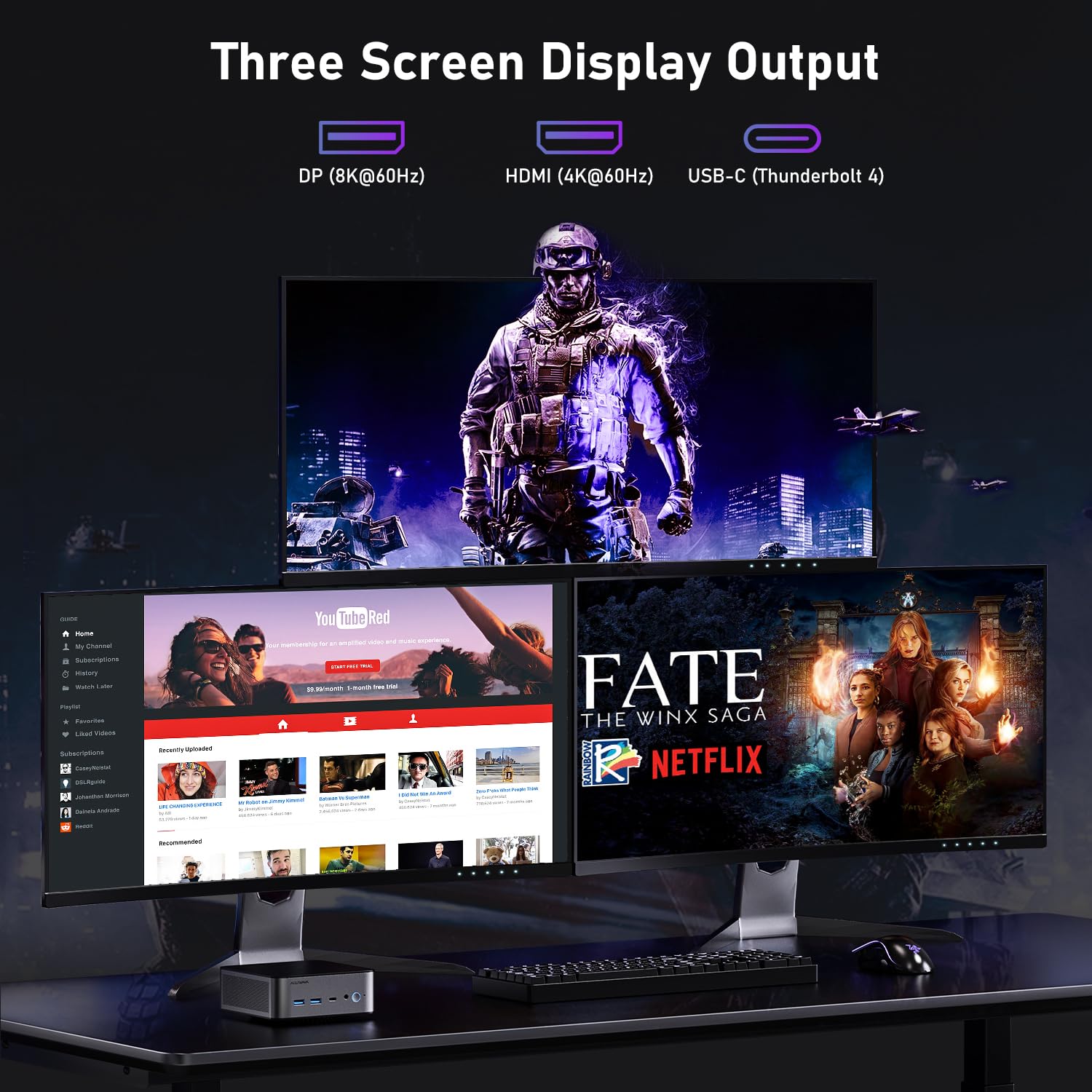 Alliwava H90 Mini Pc Intel I7 11390H,32Gb Ddr4 512Gb Nvme Ssd Mini Computer, Small Desktop Computer Support 8K Uhd/Wifi 6/Bt 5.0