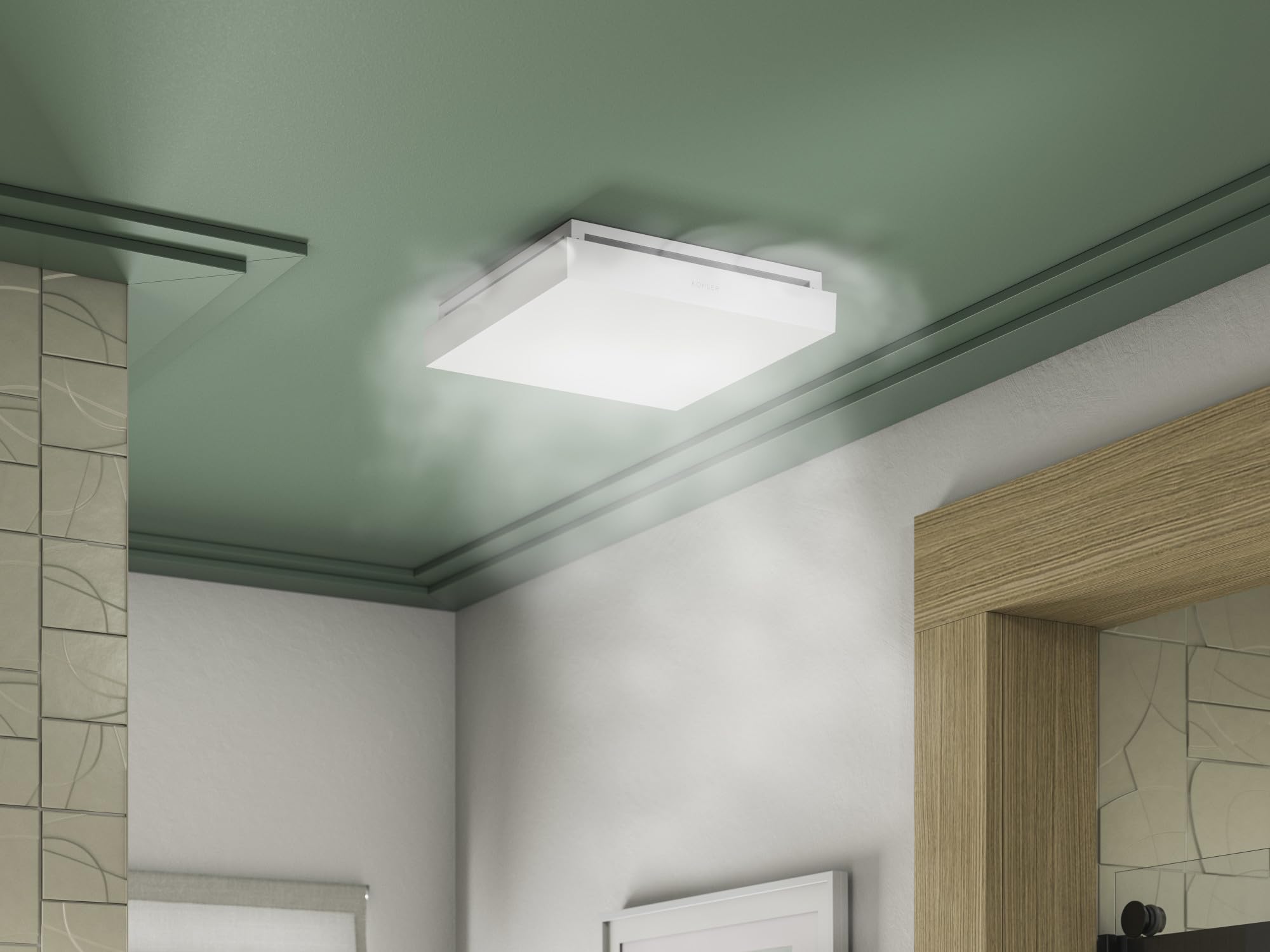 Kohler Atmo Bathroom Exhaust Fan, Ceiling Vent For Bathroom, 13 7/8'' X 13 7/8''