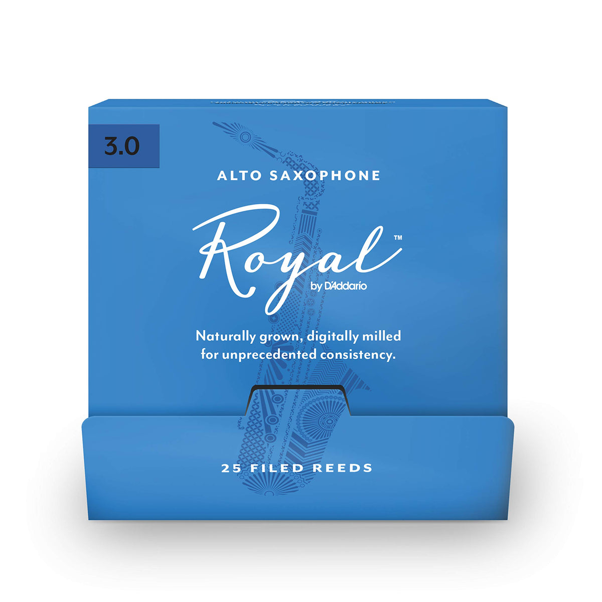 D'Addario Royal Alto Saxophone Reeds, Strength 3, Pack Of 25