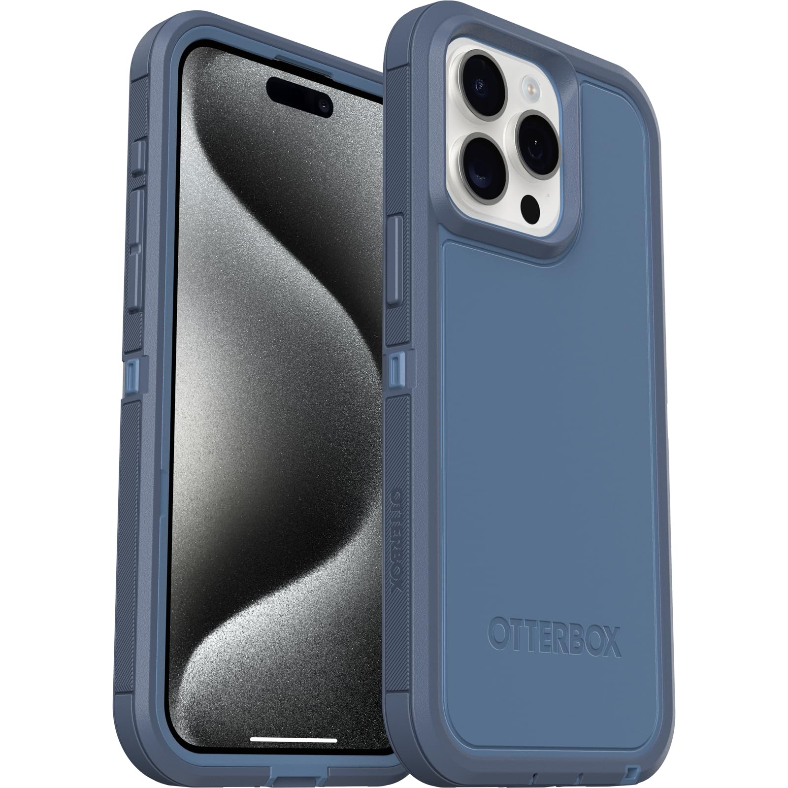 Otterbox Iphone 15 Pro Max (Only) Defender Series Xt Case   Baby Blue Jeans (Blue), Screenless, Rugged, Snaps To Magsafe, Lanyar