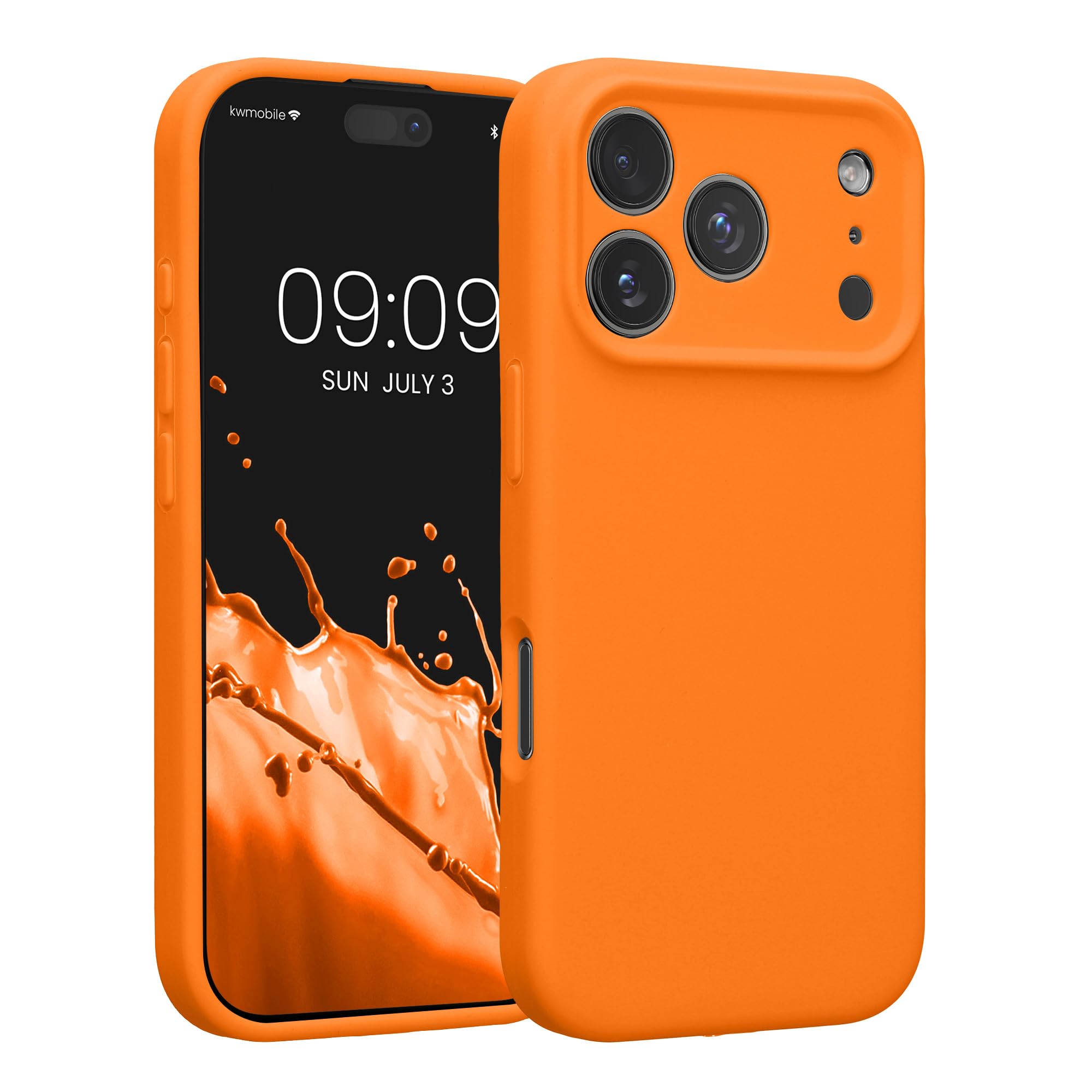 kwmobile Case Compatible with Apple iPhone 17 Pro Case - Slim TPU Silicone Phone Cover - Soft Touch Finish - Fruity Orange