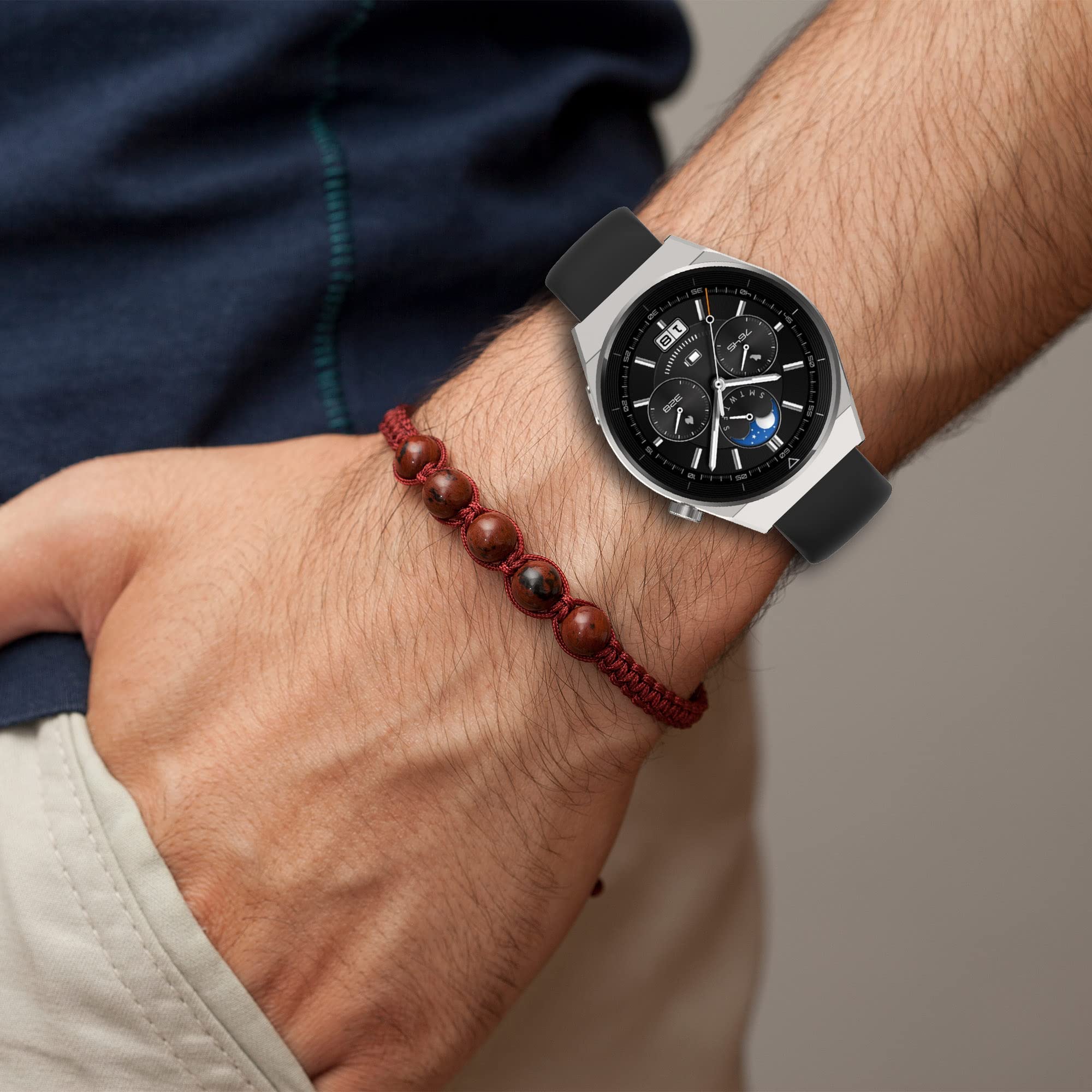 Chofit Compatible With Motorola Moto Watch 100 / Moto 360 3Rd Gen/Moto Watch 70 Smart Watch Bands,Soft Silicone Wristband Adjust