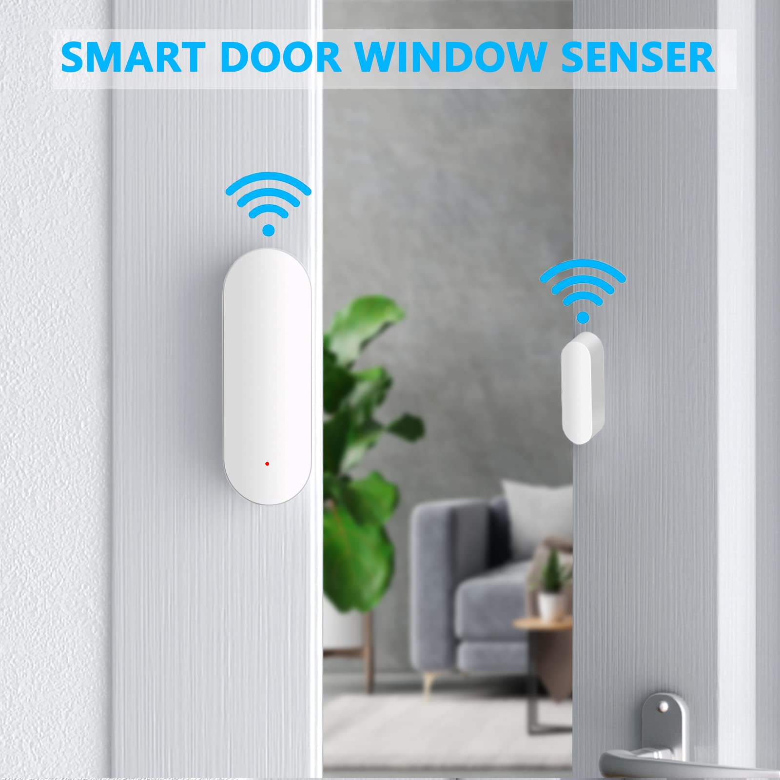 Wifi Door Sensor, Smart Window Contact Sensor Detector For Home Security, Wireless Window Door Sensor Alarm Compatible With Alex