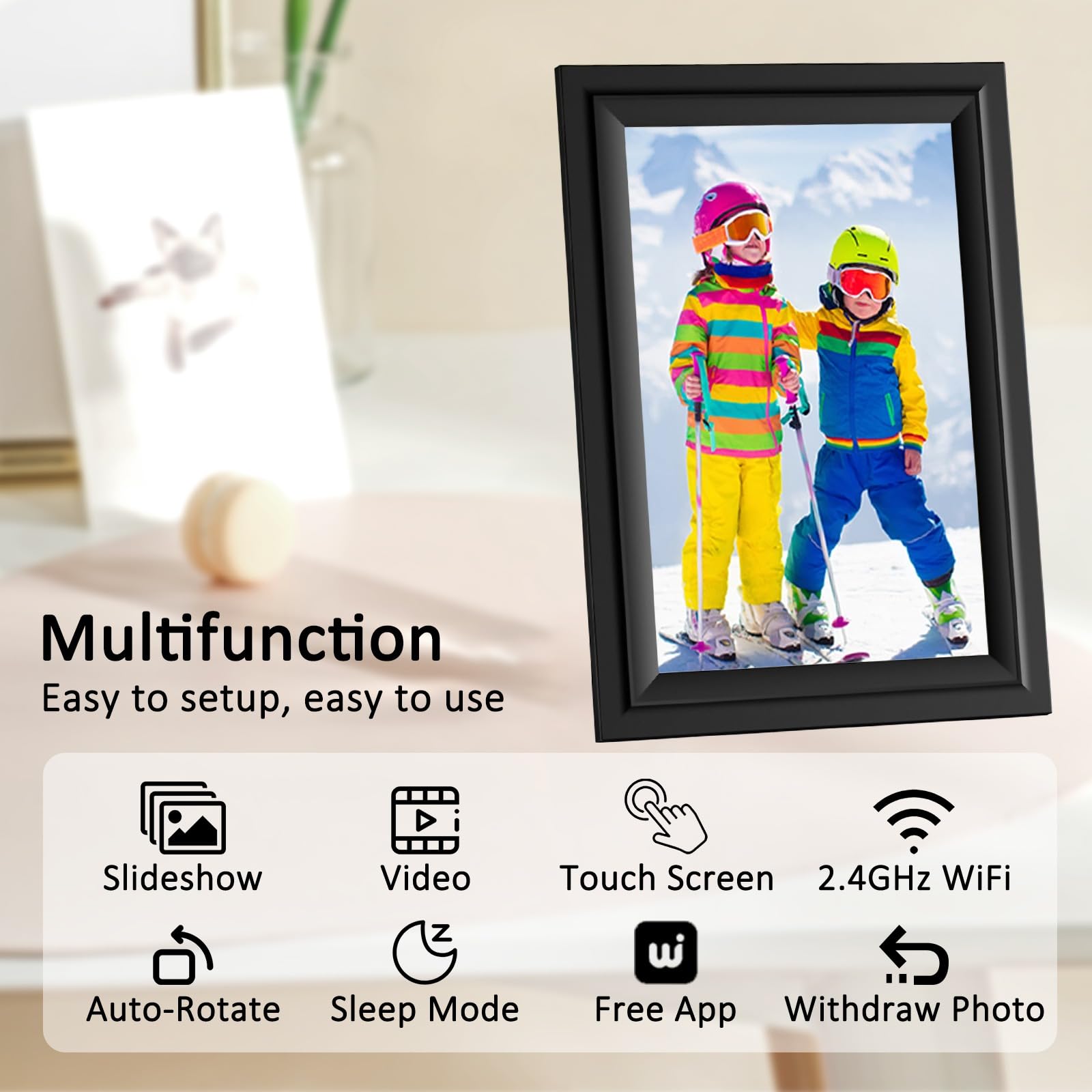 Sammix Digital Picture Frame, 10.1 Inch Wifi Digital Photo Frame, Ips Hd Touch Screen Electronic Picture Frame, 16Gb Storage, Sl