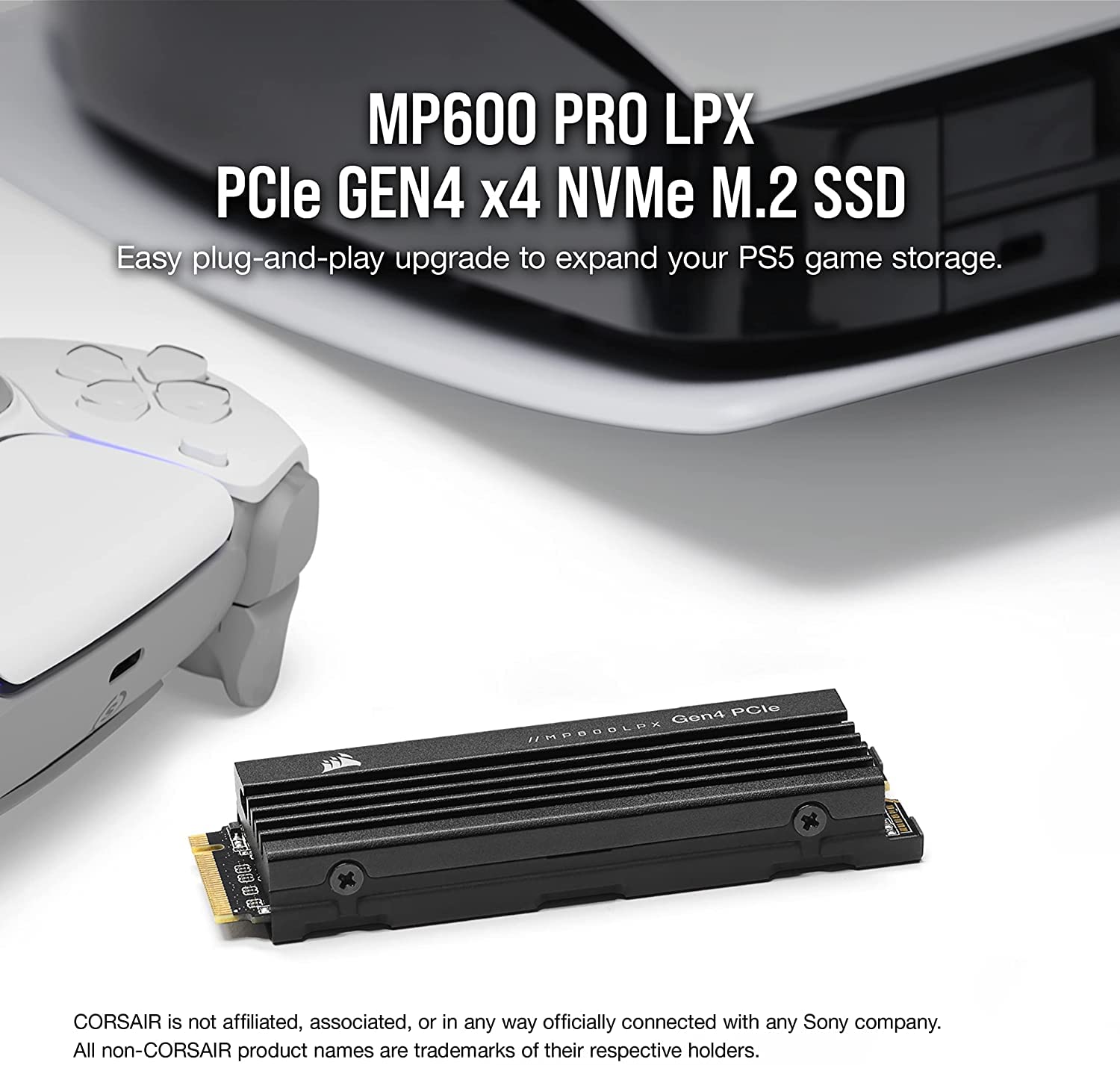 Corsair Mp600 Pro Lpx 2Tb M.2 Nvme Pcie X4 Gen4 Ssd - Optimised For Ps5 (Up To 7,100Mb/Sec Sequential Read & 6,800Mb/Sec Sequent