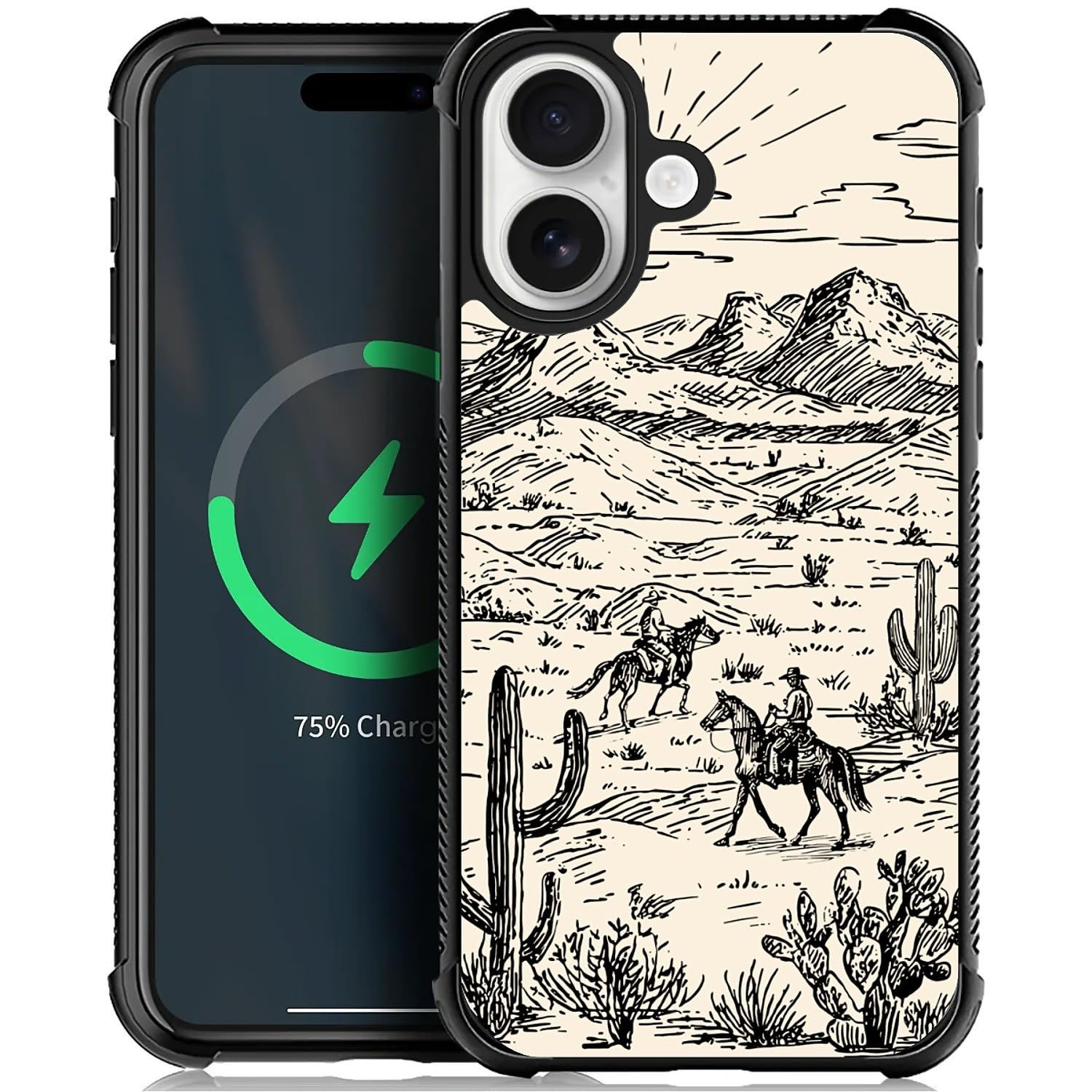 Deaorew for iPhone 17 Case | Compatible with MagSafe | Classic Slim Cover Design | Cowboy Wild West