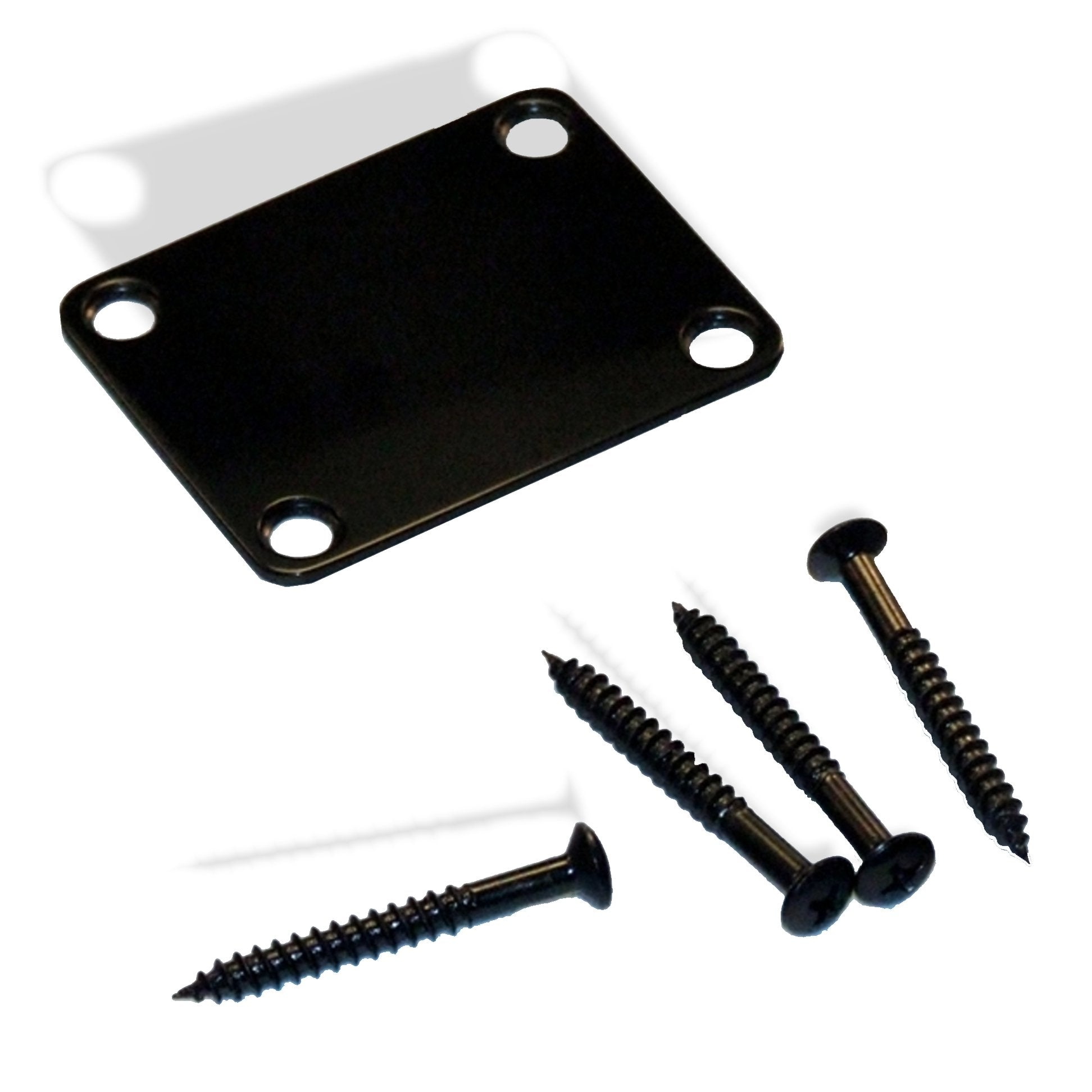 Neck Plate Electric Guitar Black 2 x 2 1/2 Steel