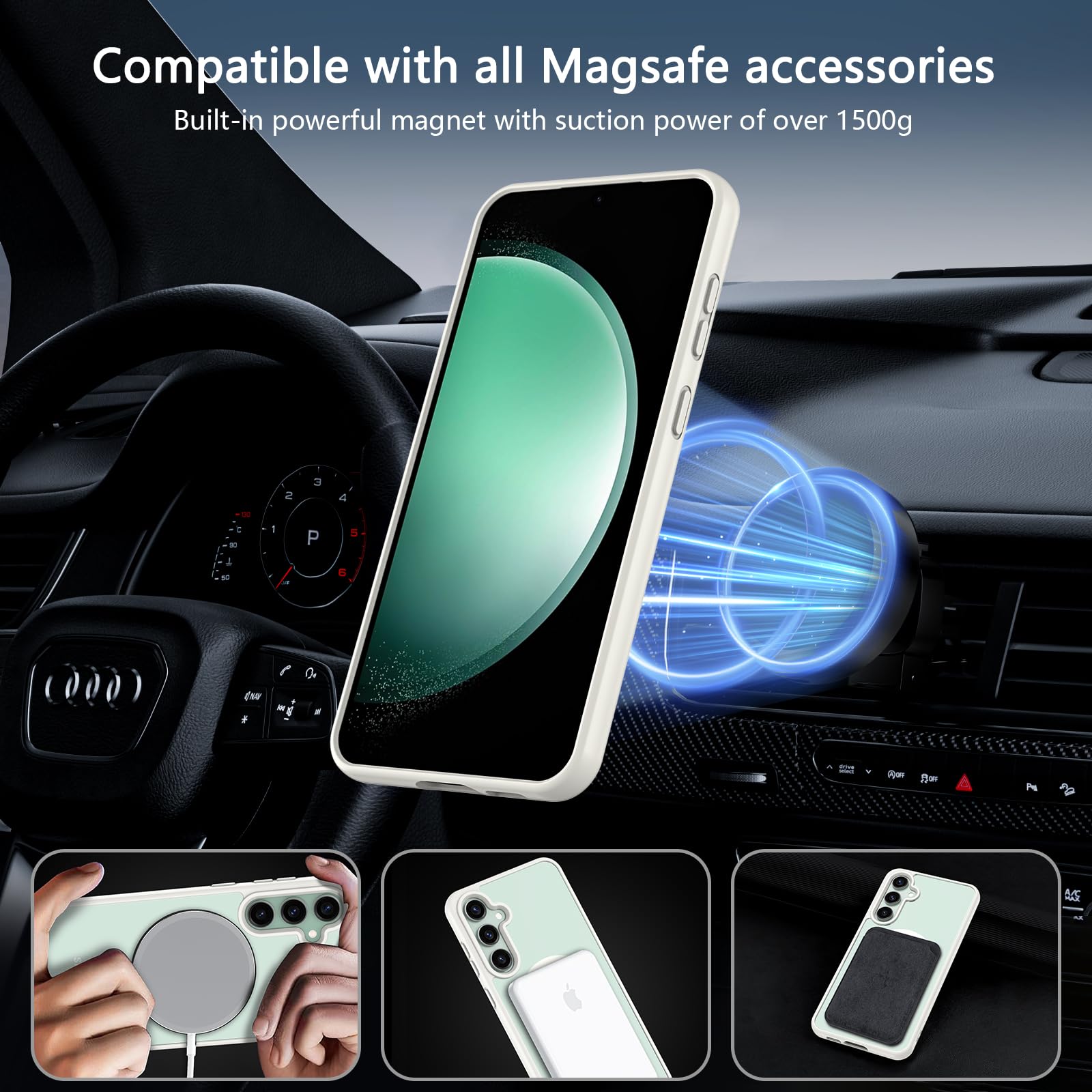 For Samsung Galaxy S23 Fe Case 6.4'',Magnetic Galaxy S23 Fe Case For Magsafe With Screen Protector [Military Grade Protection] S