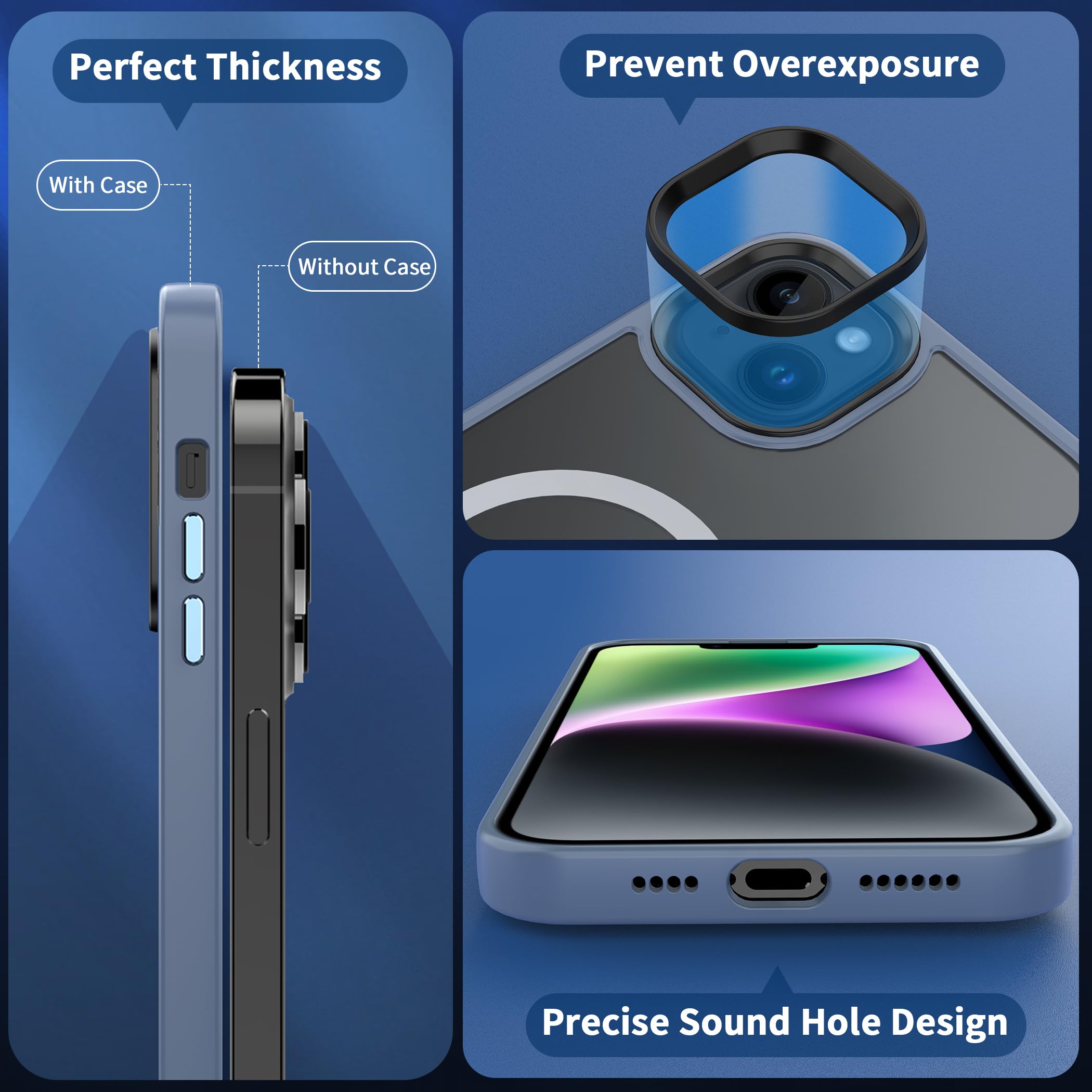 Cacoe Magnetic Case For Iphone 13 & Iphone 14 6.1 Inch Compatible With Magsafe & Magnetic Car Phone Mount,Tpu Thin Phone Cases C