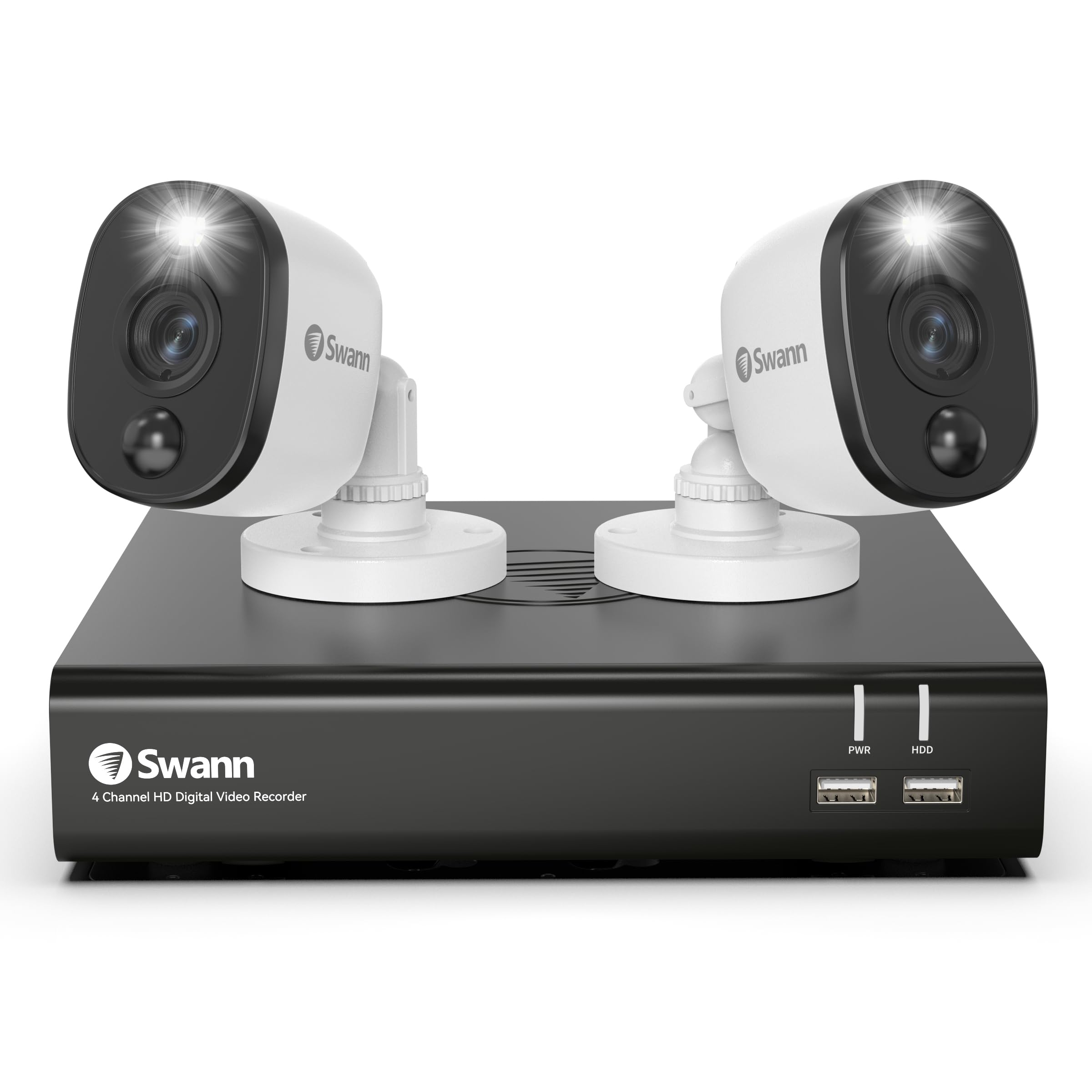 Swann Home DVR Security Camera System with 1TB HDD, 4 Channel 2 Camera, 1080p Full HD Video, Indoor or Outdoor Wired Surveillanc