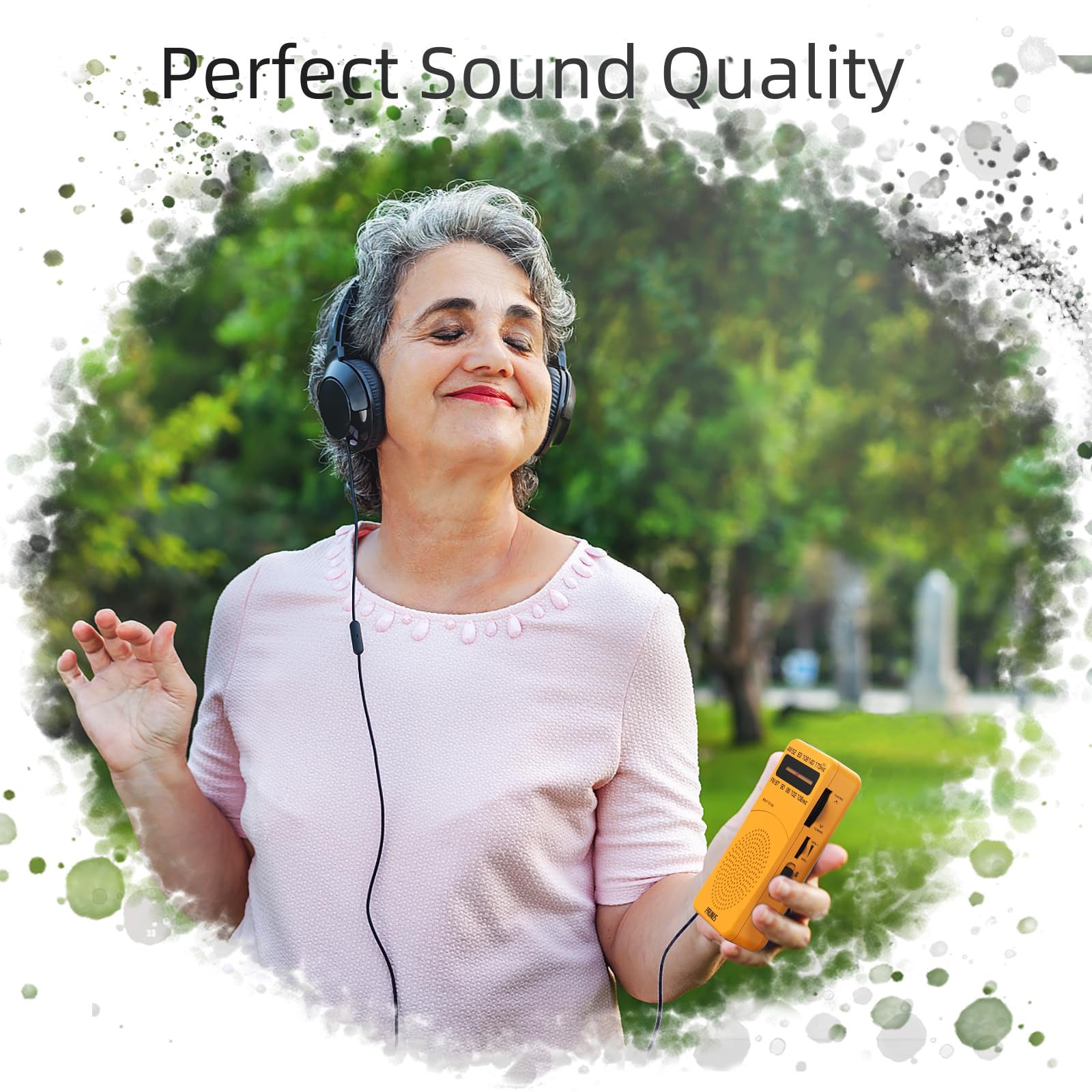 Prunus J 166 Portable Radio Am Fm, Battery Operated Radio With Tuning Light, Back Clip, Excellent Reception, Am Fm Radio Portabl