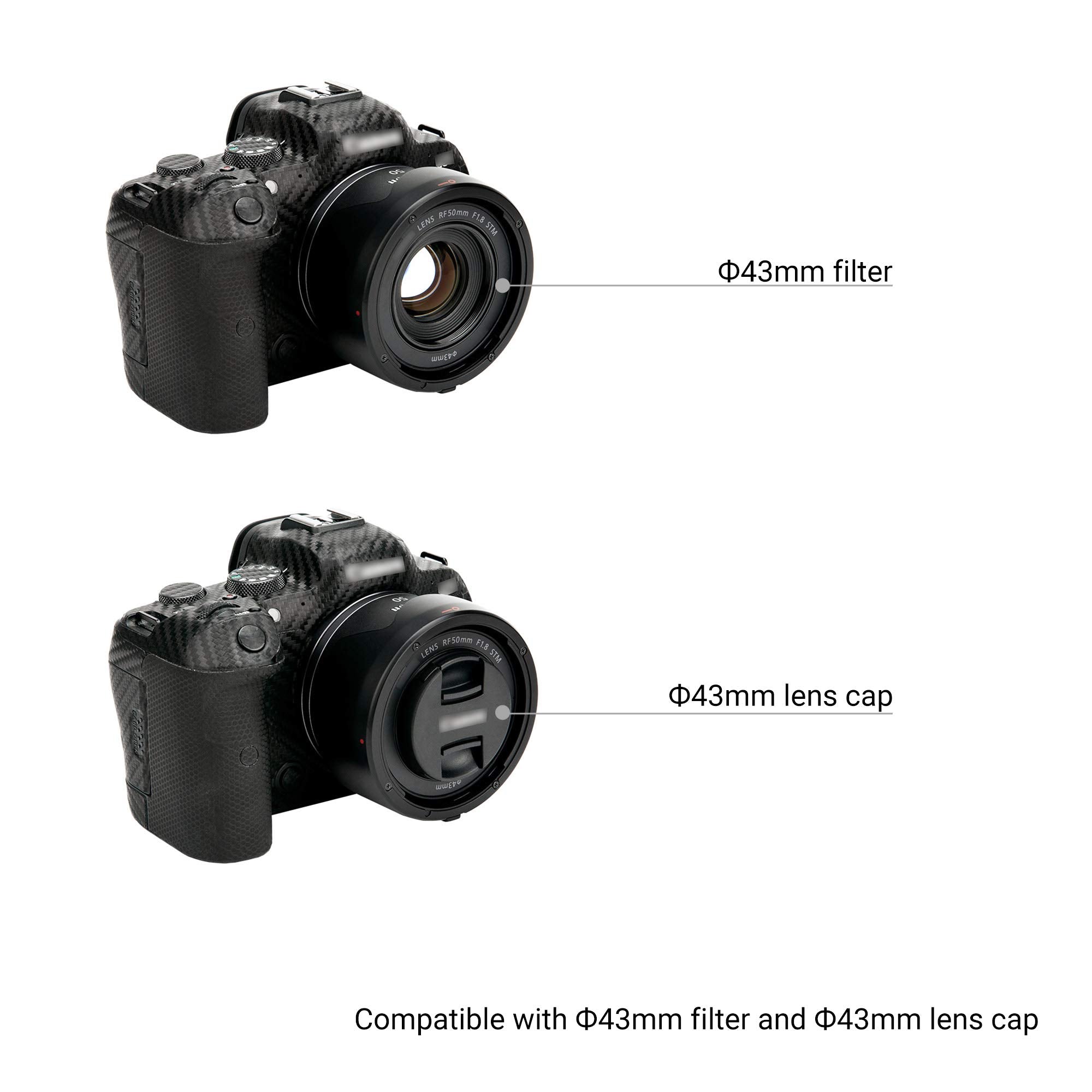 Rf 50Mm Lens Hood Shade For Canon Rf 50Mm F/1.8 Stm Lens Replaces Canon Es 65B Hood With Tulip Flower Design On Canon Eos R100 R