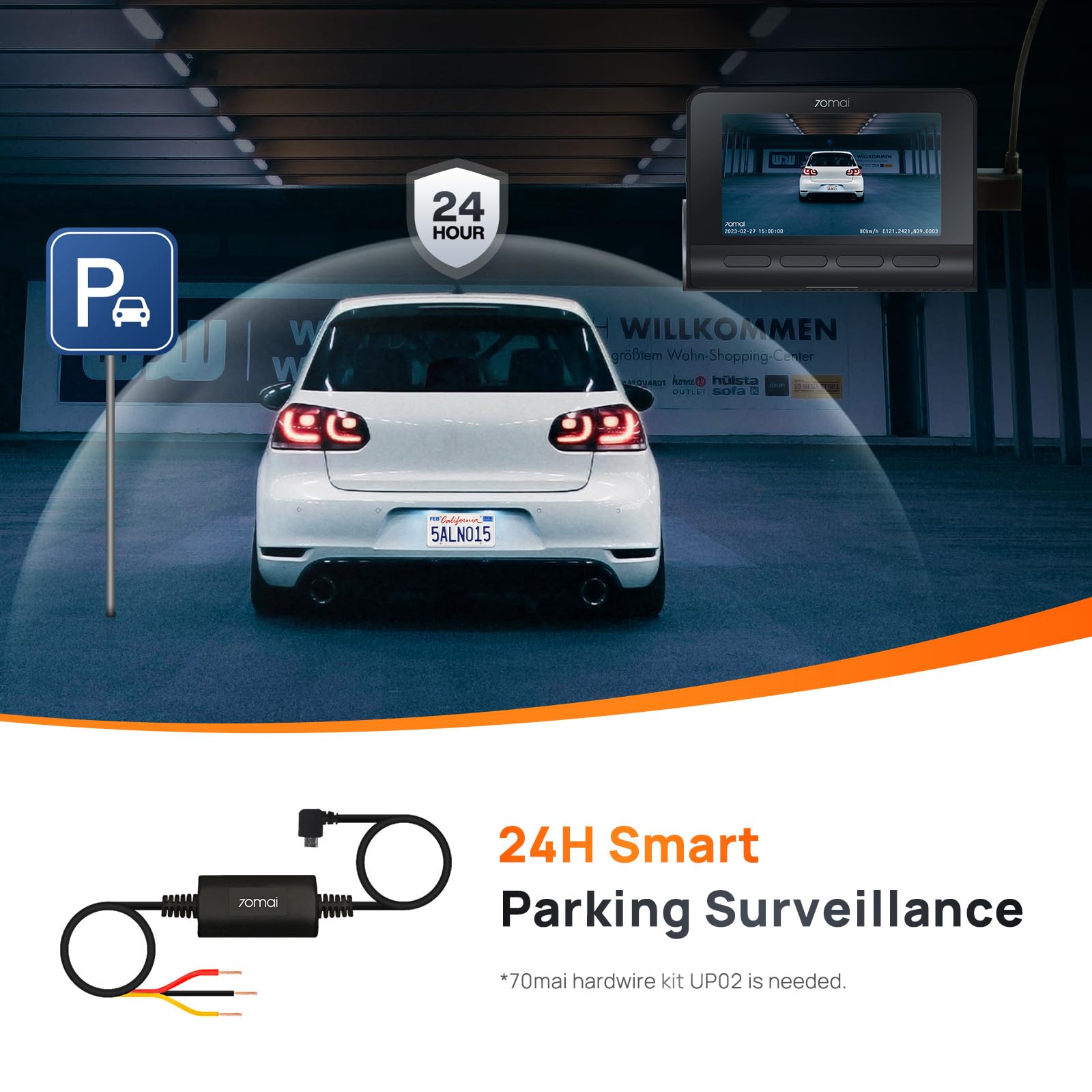 70Mai True 4K Dash Cam A800S With Sony Imx415, Front And Rear, Built In Gps, Super Night Vision, 3'' Ips Lcd, Parking Mode, Adas