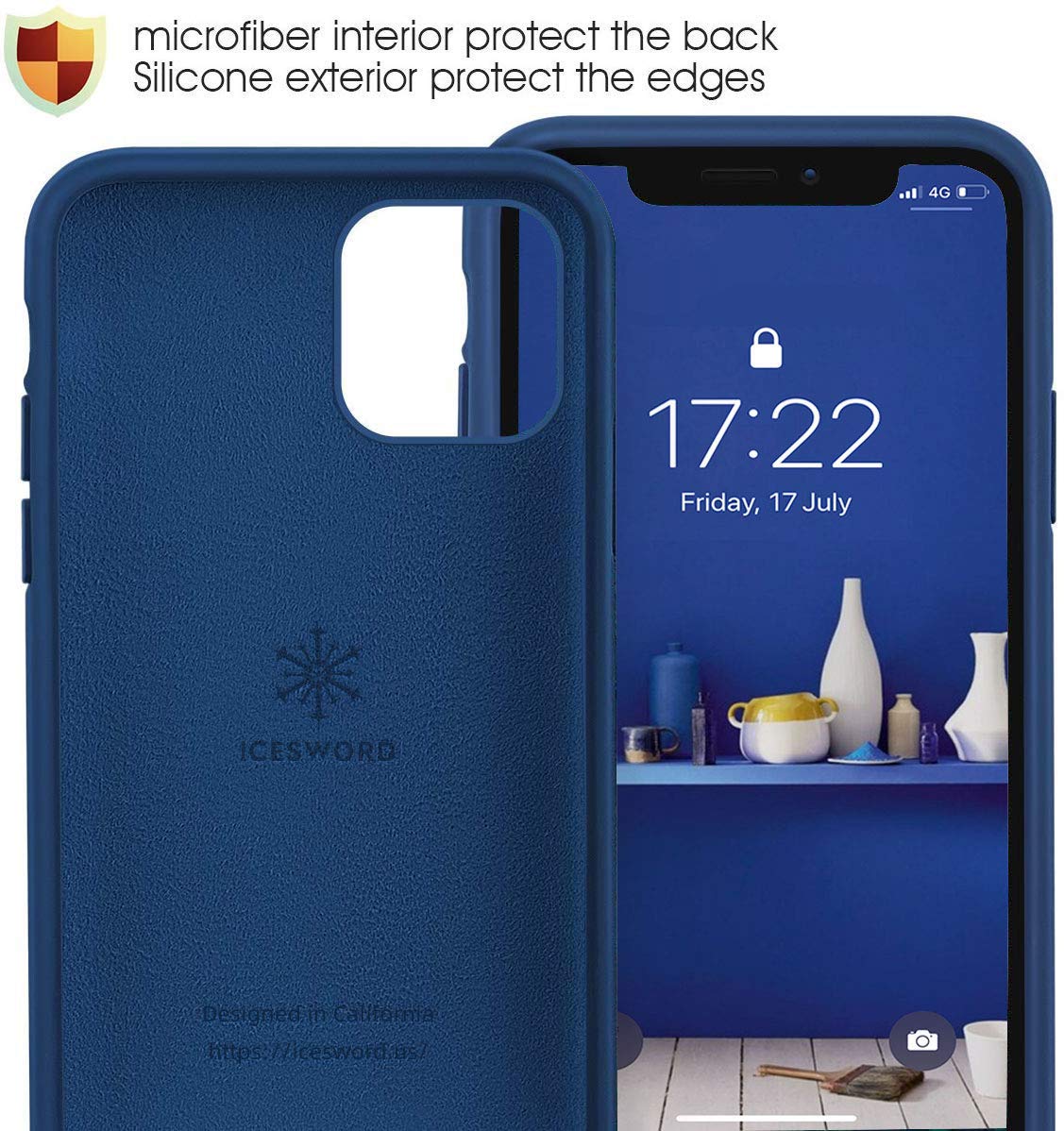 IceSword iPhone 11 Pro Liquid Silicone Shockproof Phone Case Blue 5.8"