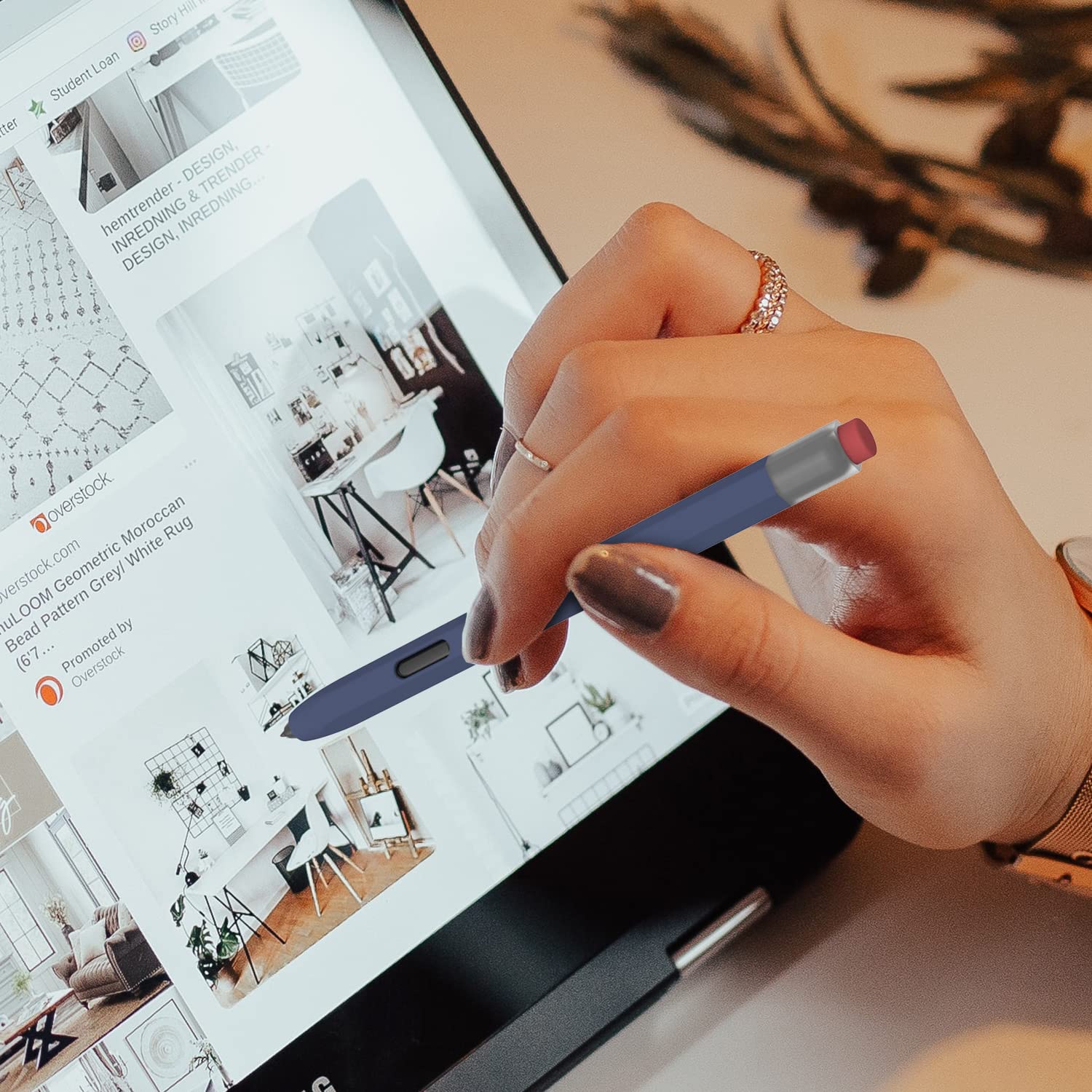 Love Mei Classic Silicone Pencil Case Compatible With Galaxy Tab S7/S7Plus/S8/S8 Plus Pen Case Cover Sleeve Non-Slip Smooth Grip