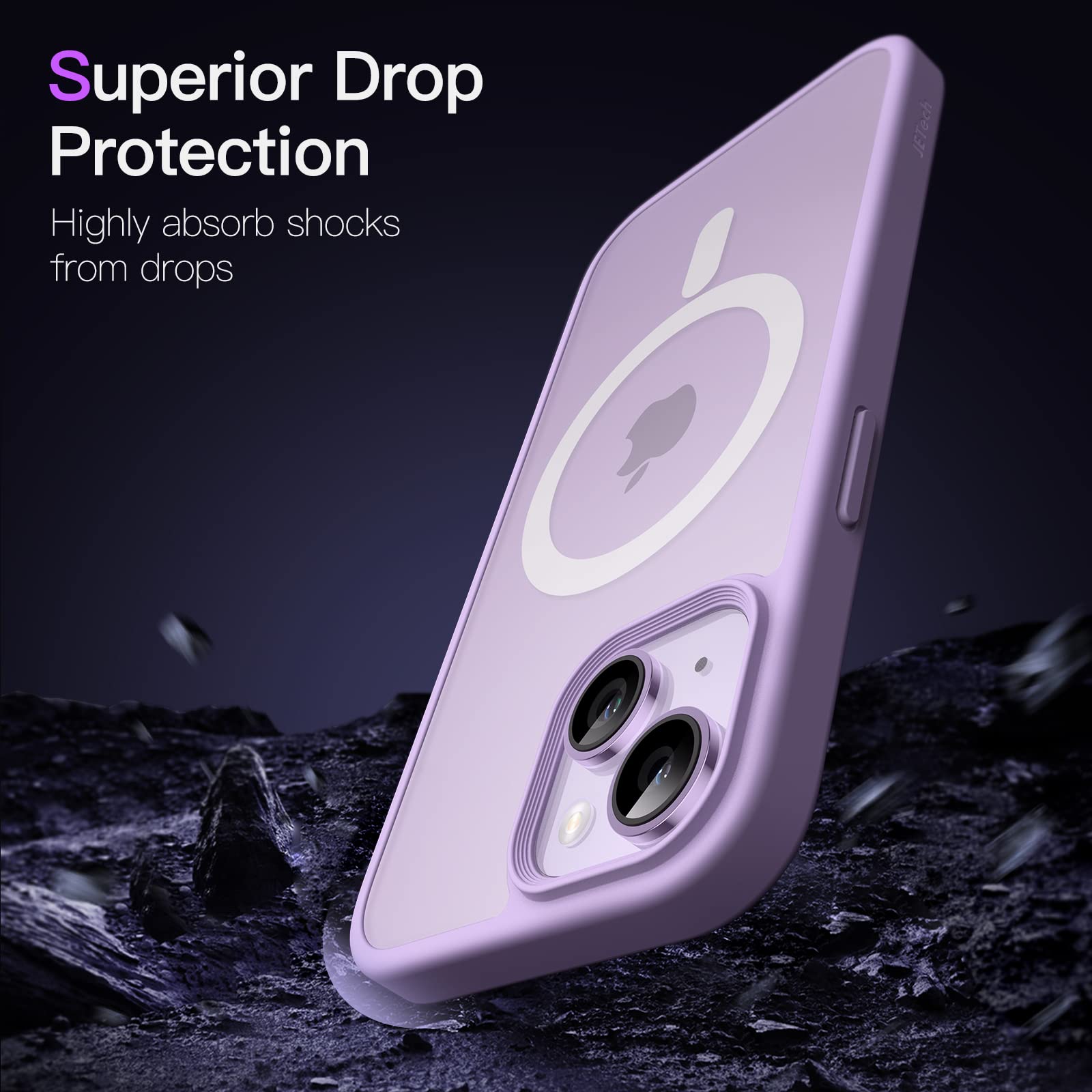 Jetech Magnetic Case For Iphone 14 Plus 6.7 Inch Compatible With Magsafe, Translucent Matte Back Slim Shockproof Phone Cover (Li
