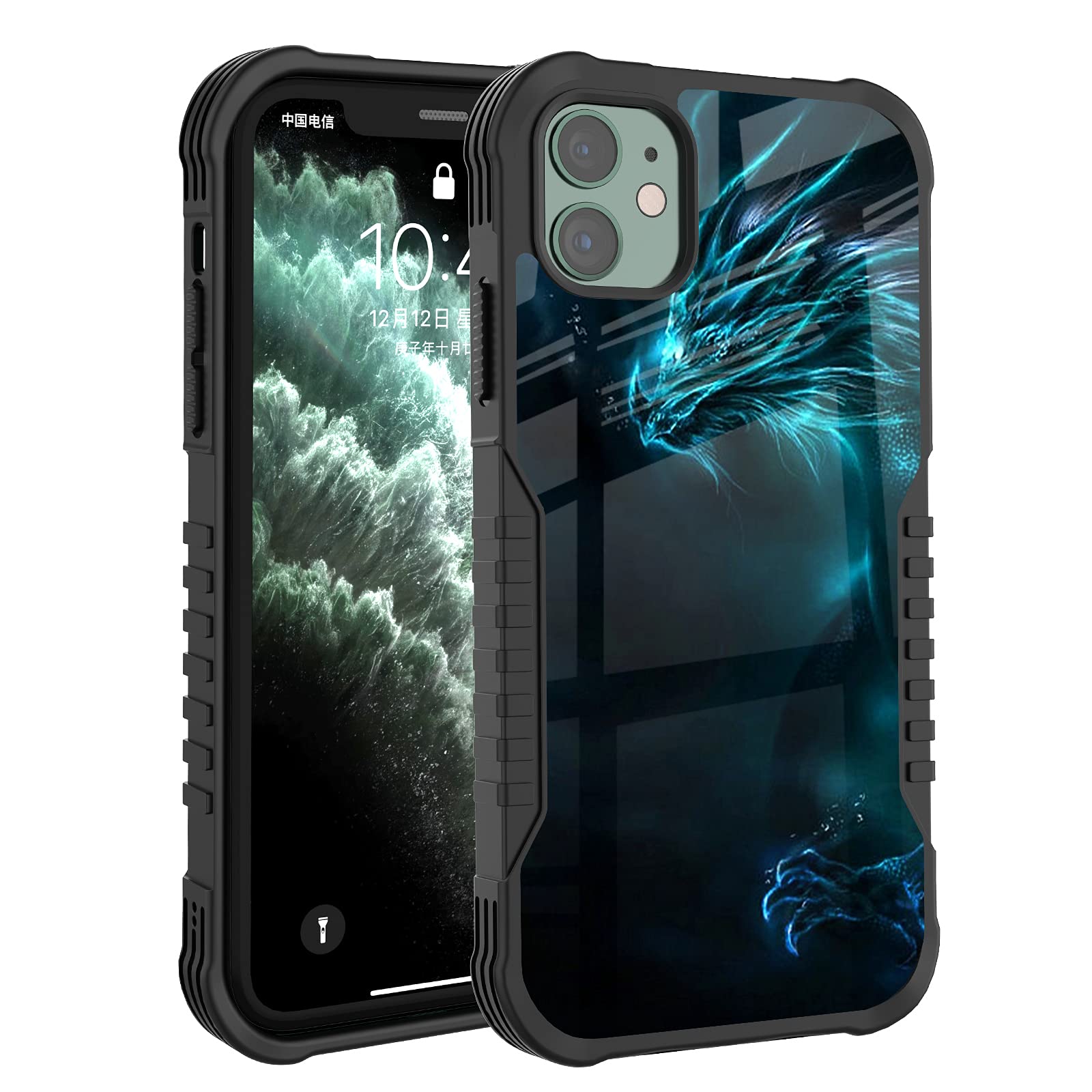 Fjyuanqi Iphone 11 2019 Case For Man Boys,Cool Blue Design Heavy Duty Shockproof Bumper Protective Phone Cover Full Body Sturdy