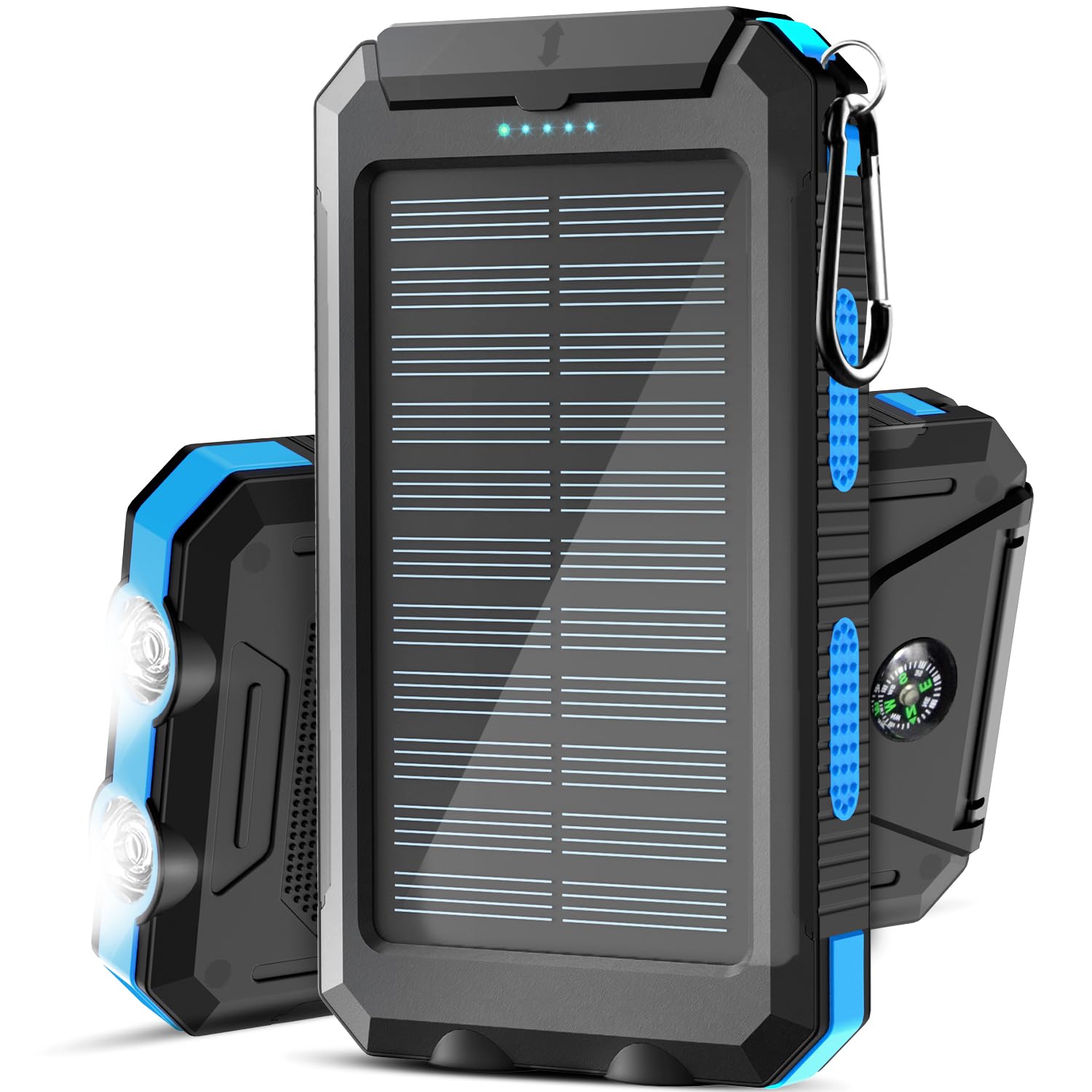 Solar Charger,38800Mah Portable Solar Power Bank,Waterproof External Backup Battery Power Pack Charger With Usb C/Led Flashlight