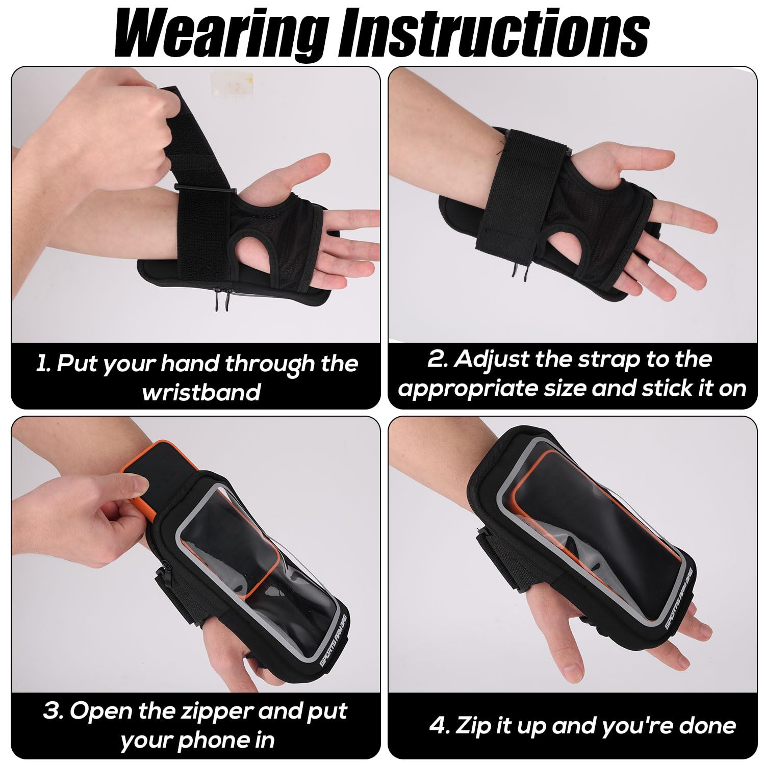 Wristband Phone Holder For Running, Black Handheld Grip Phone Holder Running Armband Wristband Frearm Band For Iphone Pro Max Pl