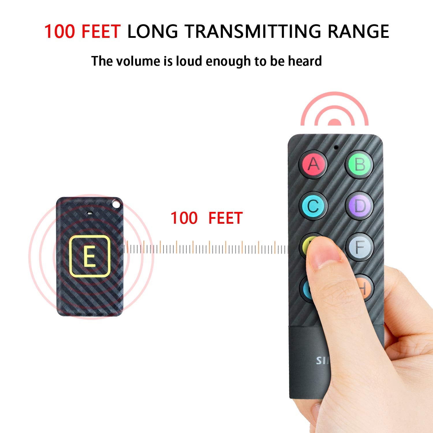 Upgraded Key Finder With Extra Backup Rf Transmitter And Lanyards, Simjar Wireless Rf Item Locator Tracker Support Remote Control With Loud Beep   Pet/Wallet/Phone/Glasses Tracker