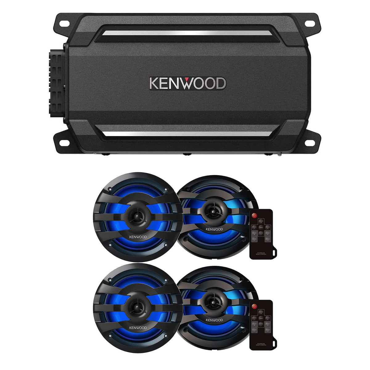 Kenwood Kac M5024Bt Compact 4 Channel 600 Watt Car Amplifier W Bluetooth Streaming For Marine, Atv & Powersports | Plus 2X Kenwo