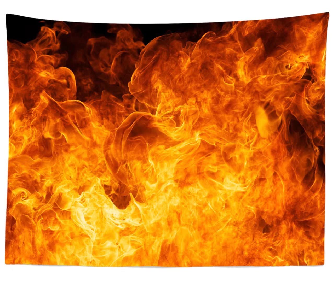 Beleco 5X3Ft Fabric Fire Flames Backdrop Raging Dancing Fire Flame Photo Backdrop Wallpaper Fire Fighter Themed Birthday Party B