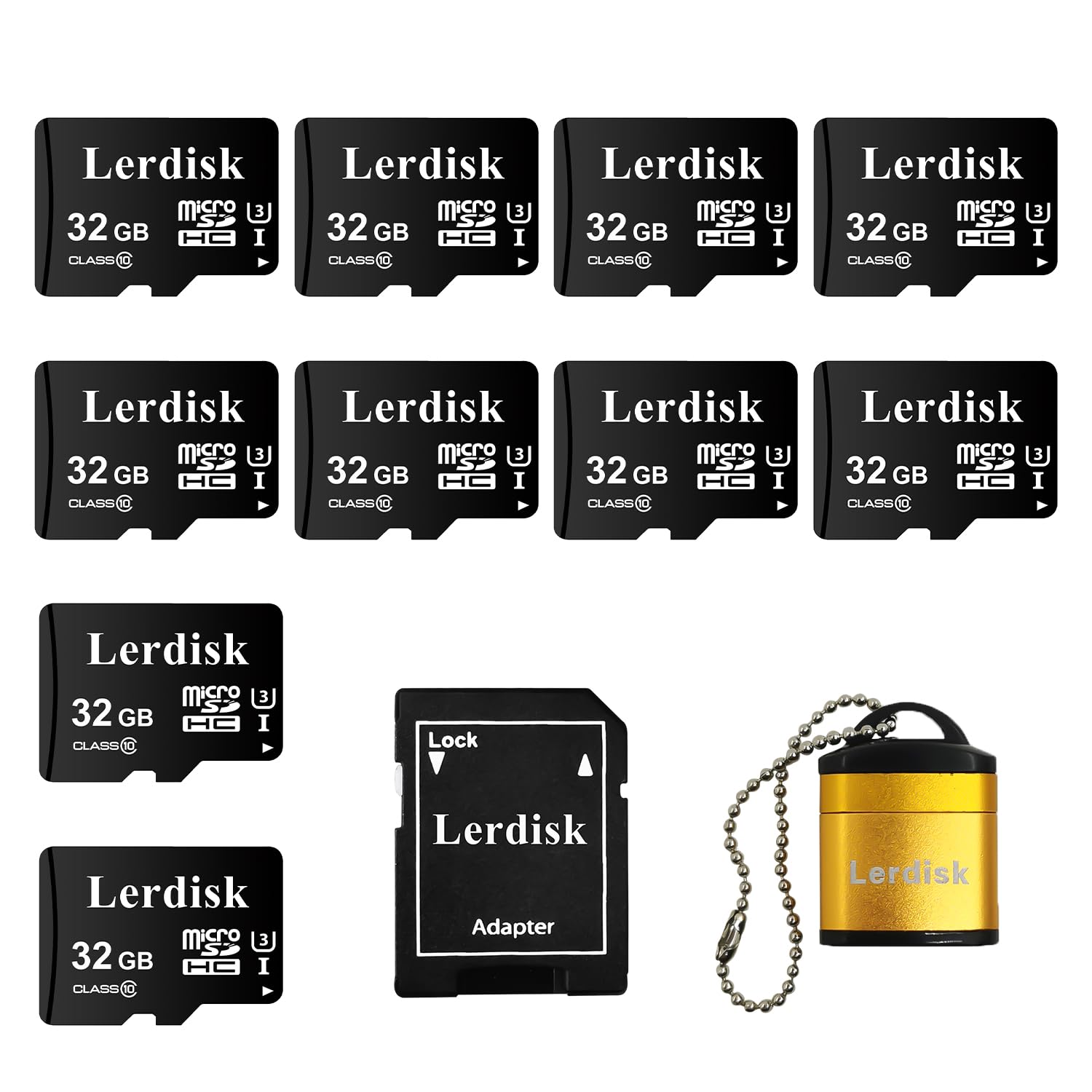 Lerdisk Factory Wholesale Micro Sd Card 32Gb U3 Pack Of 10 In Bulk Micro Sdhc With Sd Adapter Produced By Authorized Licencee(32