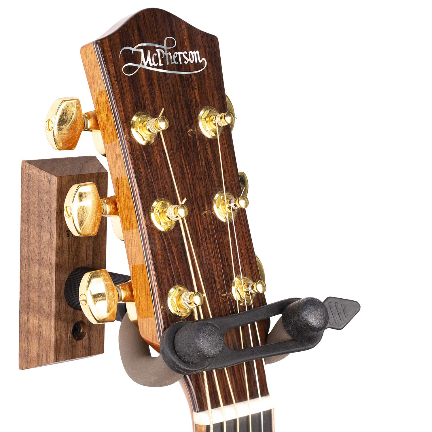 String Swing Guitar Wall Mount Hanger With Keeper Strap  Electric Acoustic And Bass Guitars Cc01K Bw