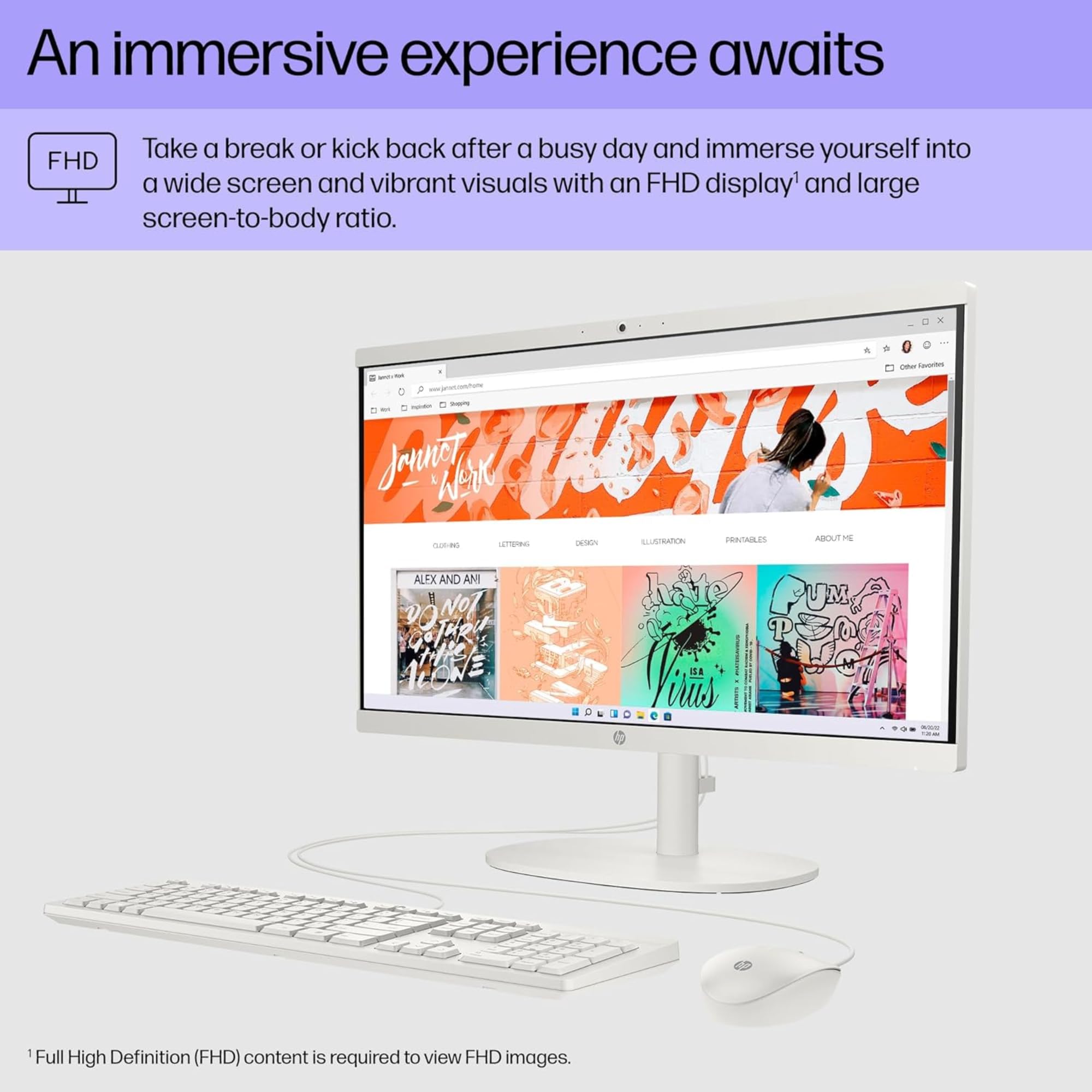Hp 22'' All-In-One Desktop Pc  The New Version And Look  16Gb Ram  1Tb Storage (512Gb Ssd And 512Gb External)  Fhd Display  Inte