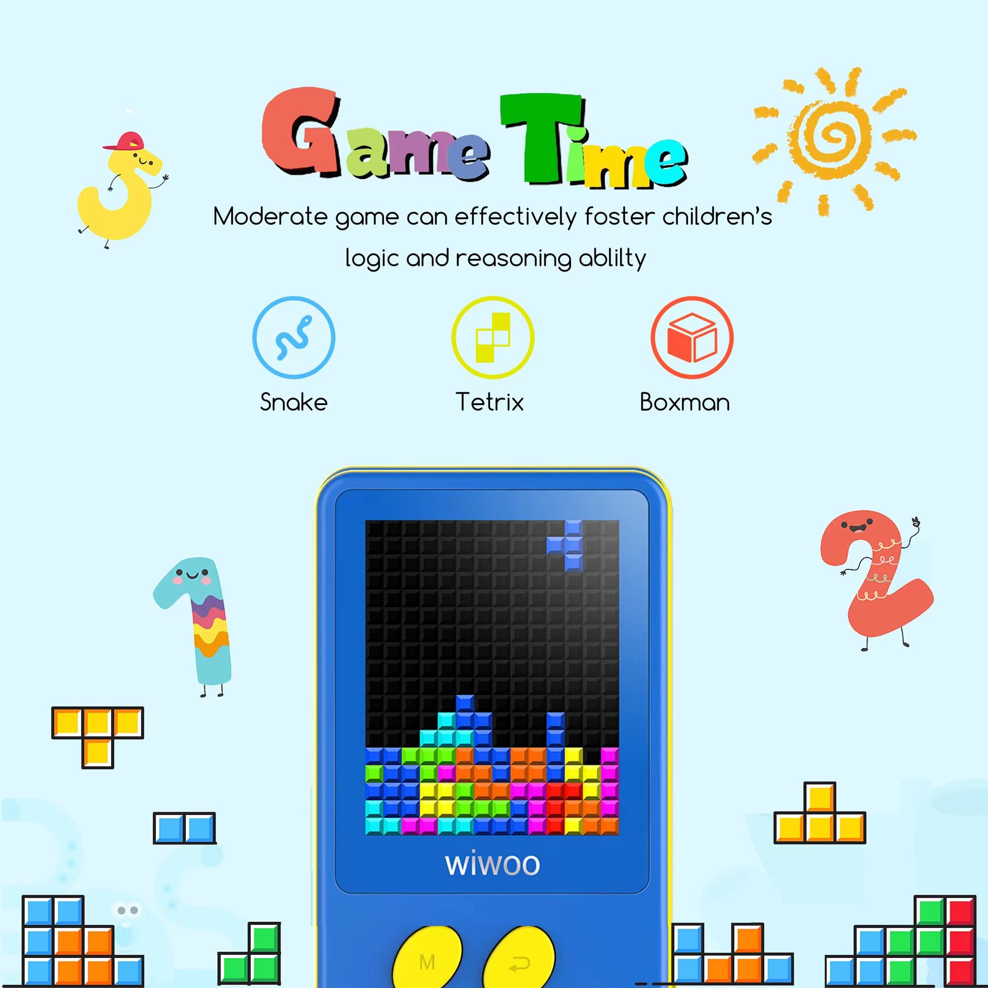 Wiwoo Mp3 Player For Kids,Kids Mp3 Player Music Player With Video Games Voice Recorder And Headphone, Portable Toddler Music Pla