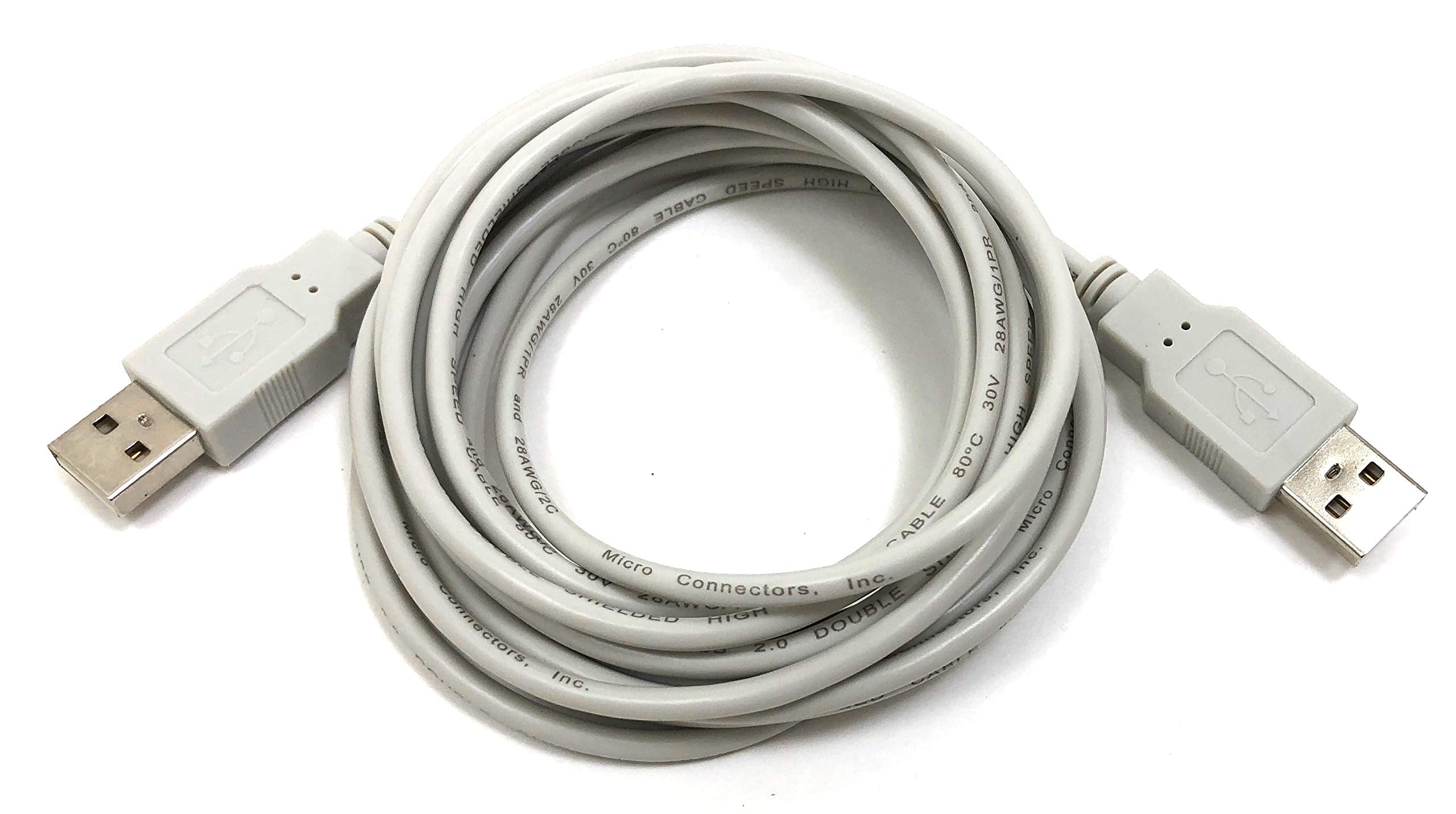 Micro Connectors, Inc. 10 Feet Usb 2.0 Cable Type A Male To Type A Male - Beige (E07-124)