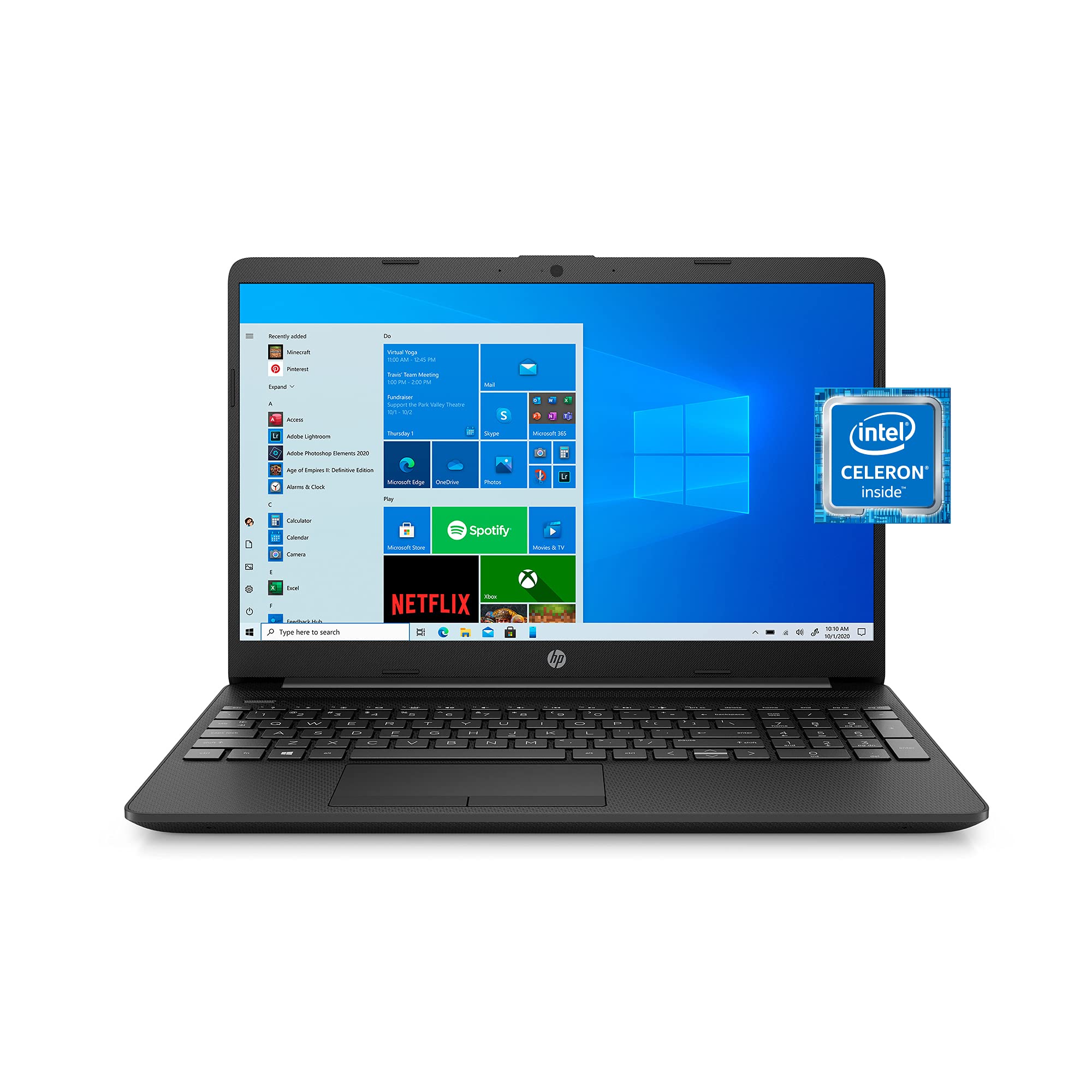 HP 15.6in FHD, Celeron N4020, 4GB RAM, 128GB SSD, Windows 10 Home in S Mode, Free one Year Microsoft Office, EROSEFLAMINGO Acces