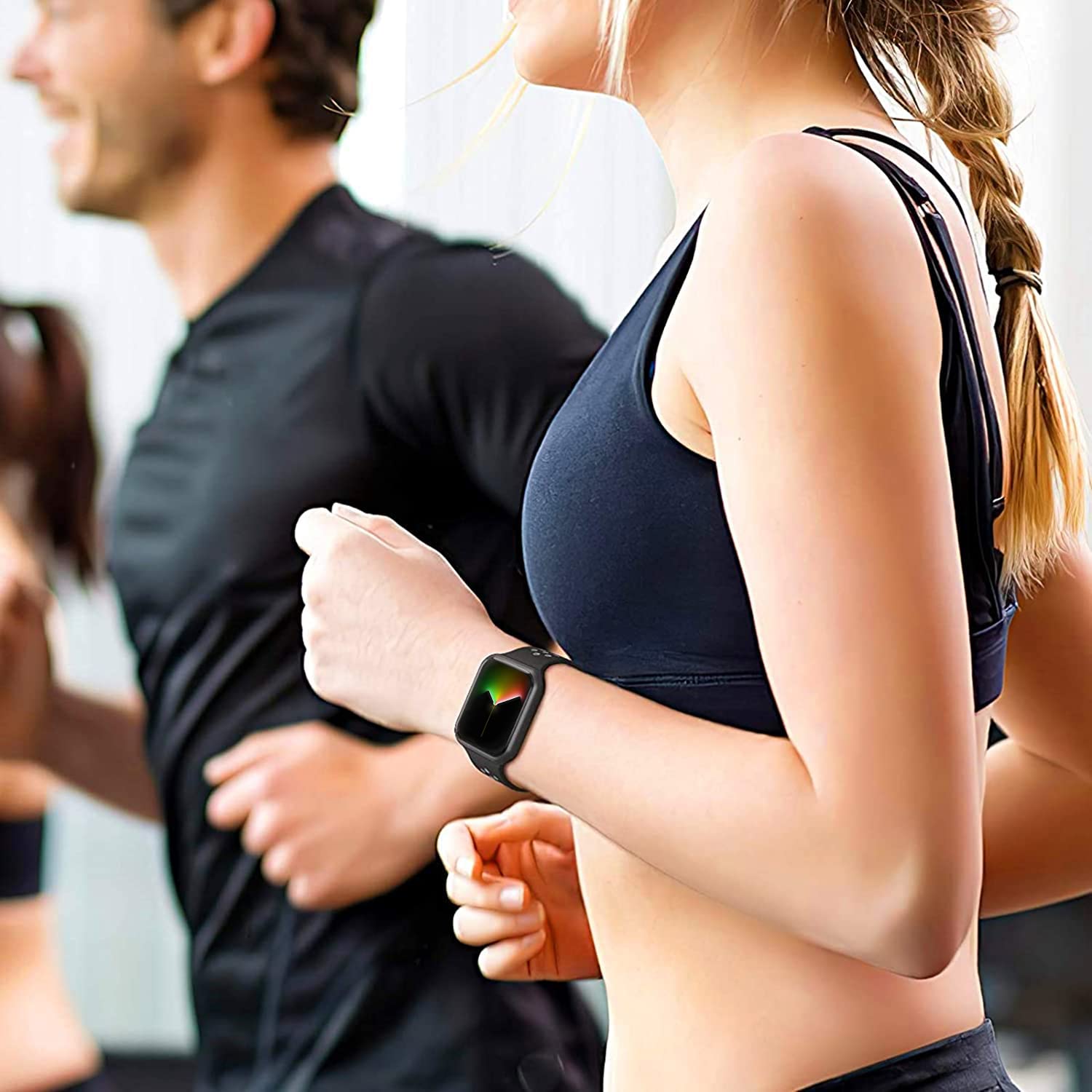 Almnvo Sport Silicone Solo Loop Bands For Apple Watch Band 38Mm 41Mm 40Mm,Breathable Wristband,Replacement Strap No Clasp For Iw