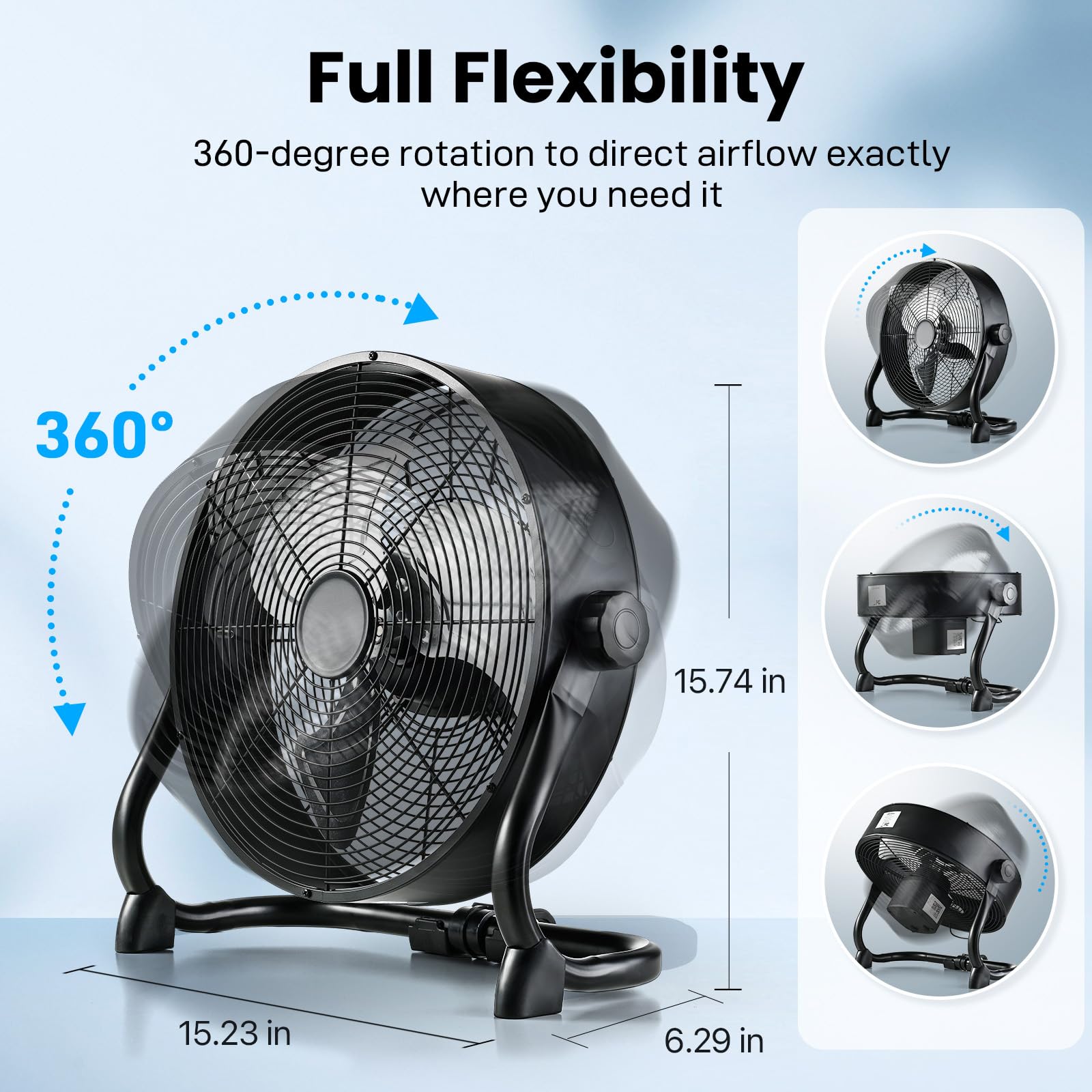 Air Choice 12 Rechargeable Battery Powered Fan, Portable Outdoor Fan With Ac Adapter And Usb Output, 360 Tilt, 20H Run Time, Ind