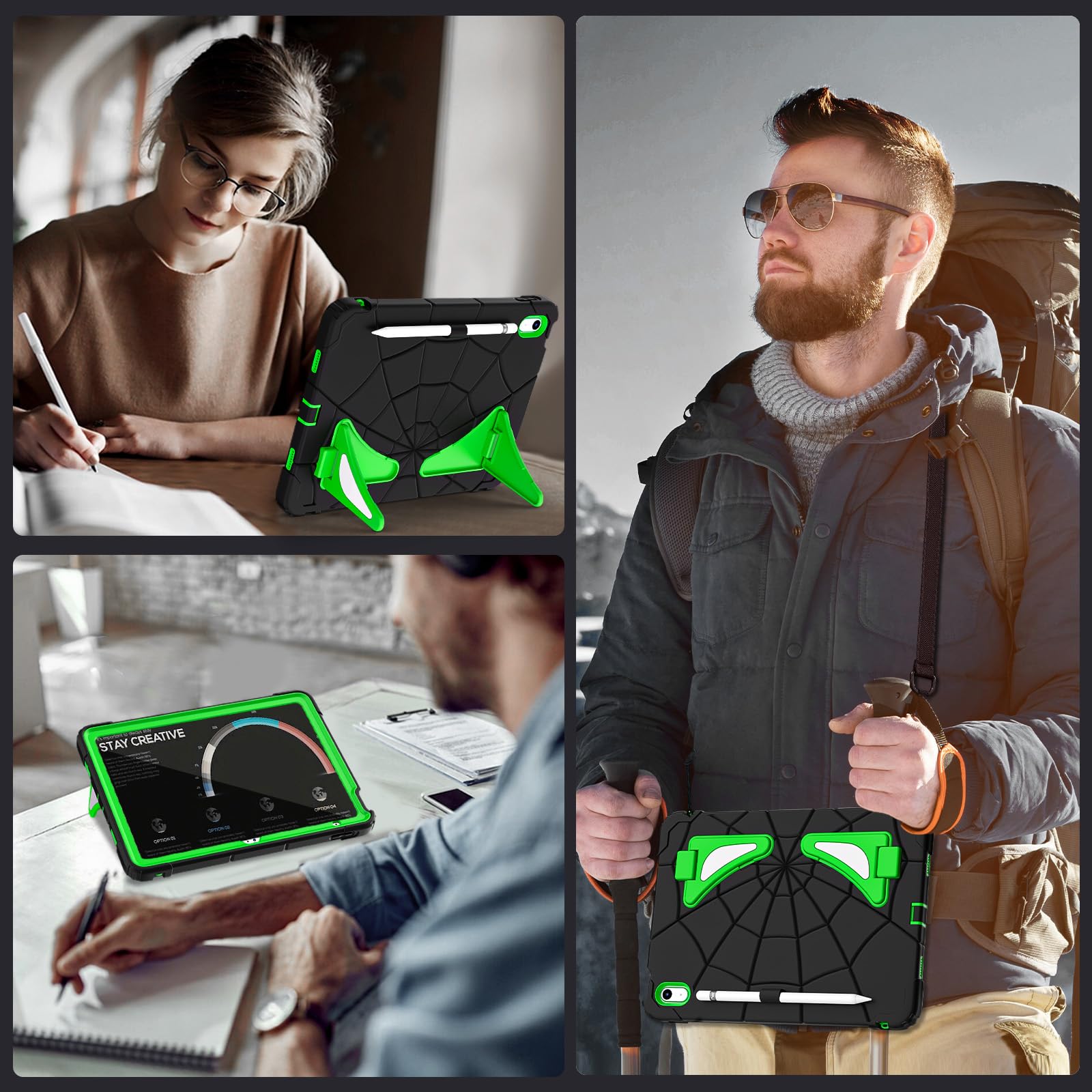 Auizotl Case For Ipad 10Th Generation 10.9 Inch,Kids Friendly Ipad 10.9 Case With Screen Protector Shoulder Strap Pencil Holder,