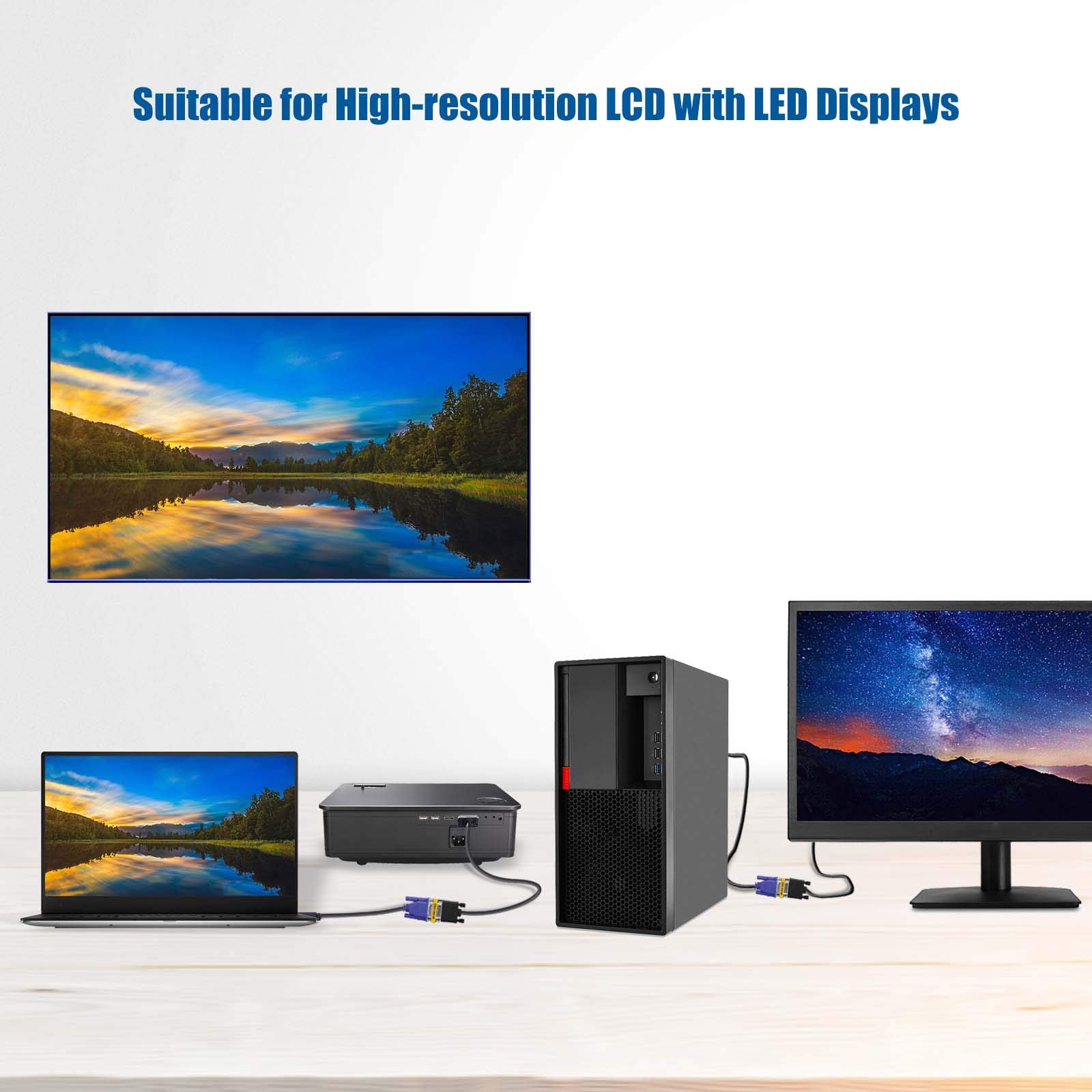 Enuoda Vga Coupler 2 Pack Vga Svga Connector 15 Pin Female To Female Mini Gender Changer Adapter