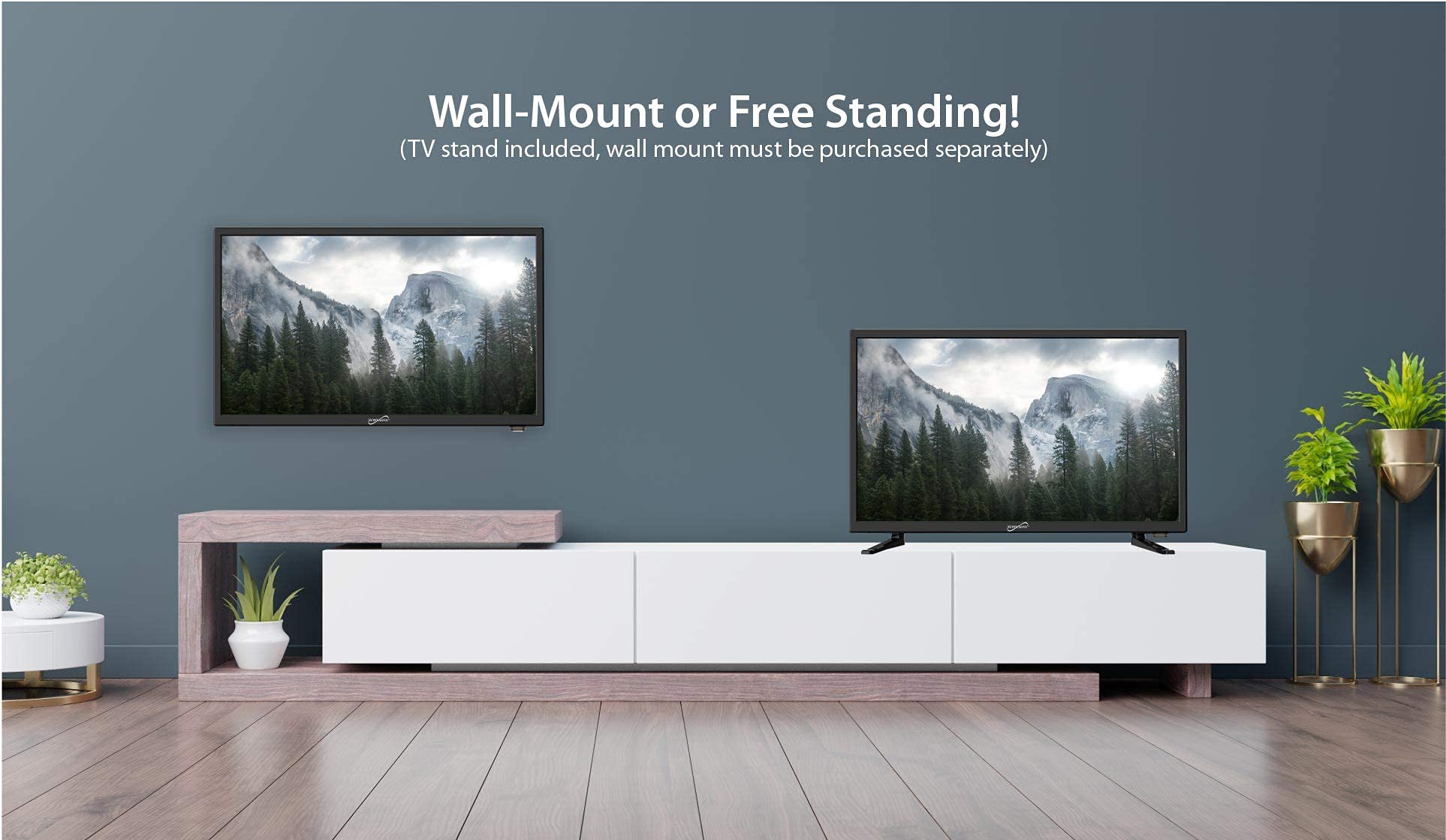 Supersonic Sc-2411 23.6 Dled Hdtv With Built-In Dual Tuners, Hdmi Input, 1080P Resolution, 178 Viewing Angle, Usb Compatible, Re