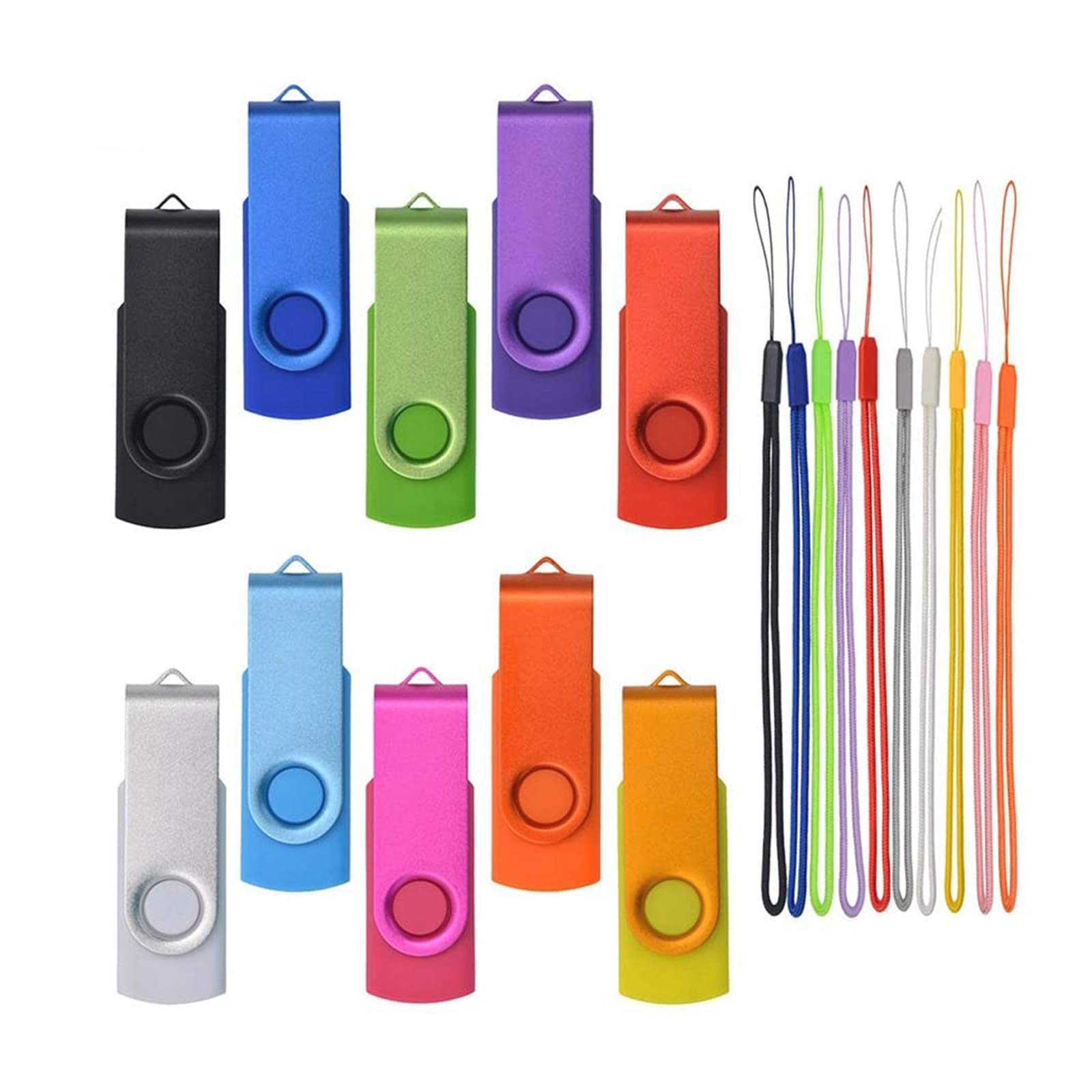 Usb Flash Drive   10 Pack 32Mb Usb 2.0 Memory Sticks   Kepmem Swivel Small Capacity Pendrive   10 Assorted Colors