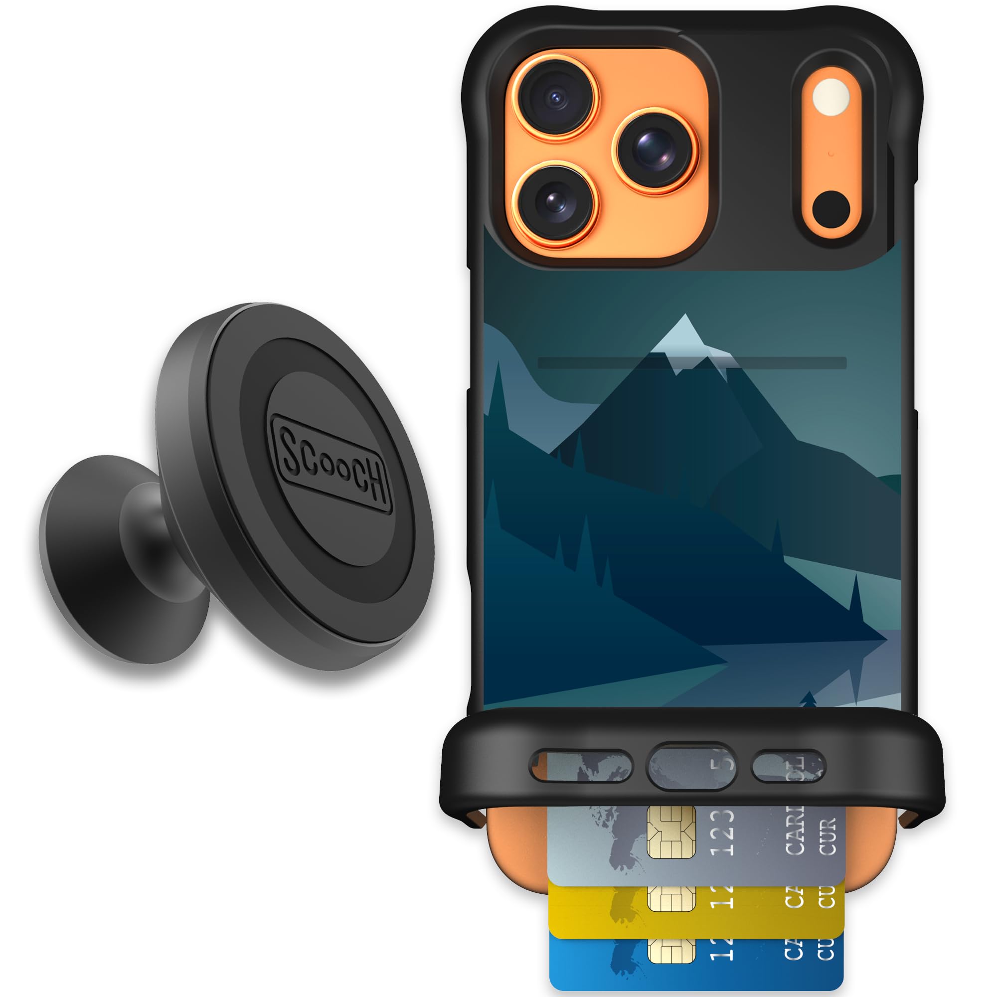 Scooch for iPhone 17 Pro Max Case with Card Holder, Wingmate Wallet Case with Hidden Card Slot and RFID Protection, Starter Bund