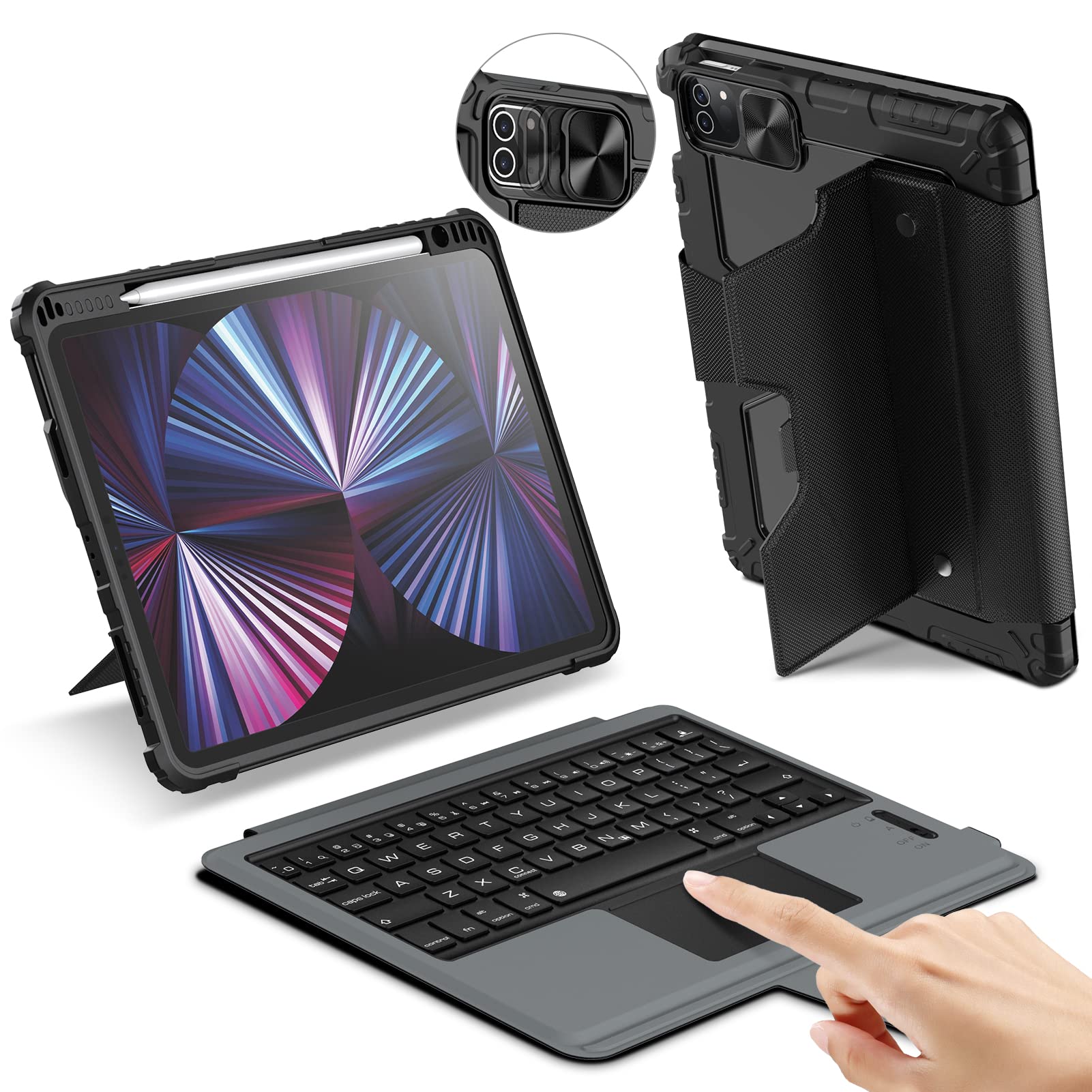 Nillkin Ipad Air 5Th/4Th Generation Case Wth Keyboard, Detachable Keyboard Case For Ipad Air 11 Inch M2 2024 & Ipad Pro 11(1St/2