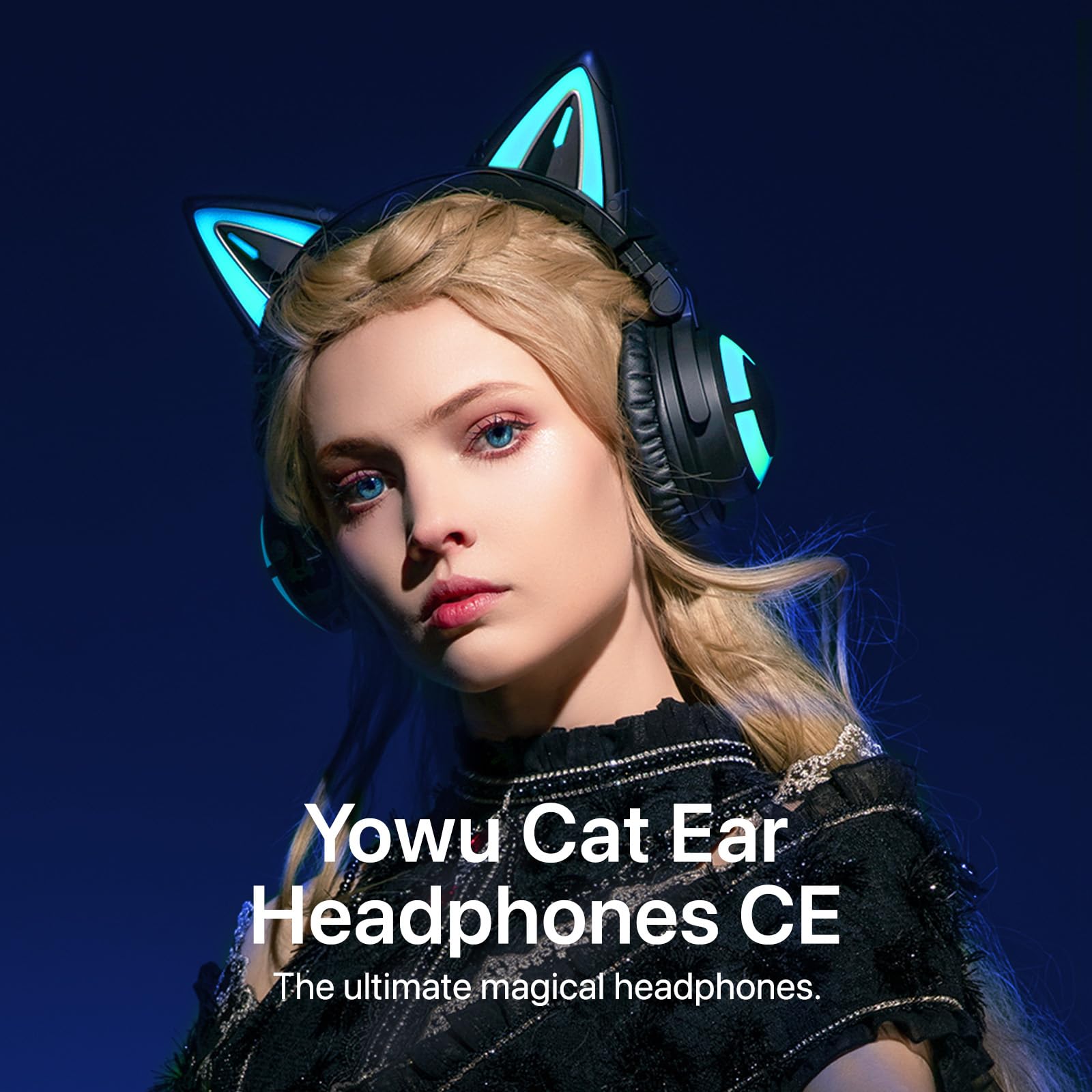 Yowu Cat Ear Headphones Ce, Wired/Wireless Gaming Headsets With Seamless Live Sound Experience For Pc/Pe/Switch/Ps4/Ps5, Built-I