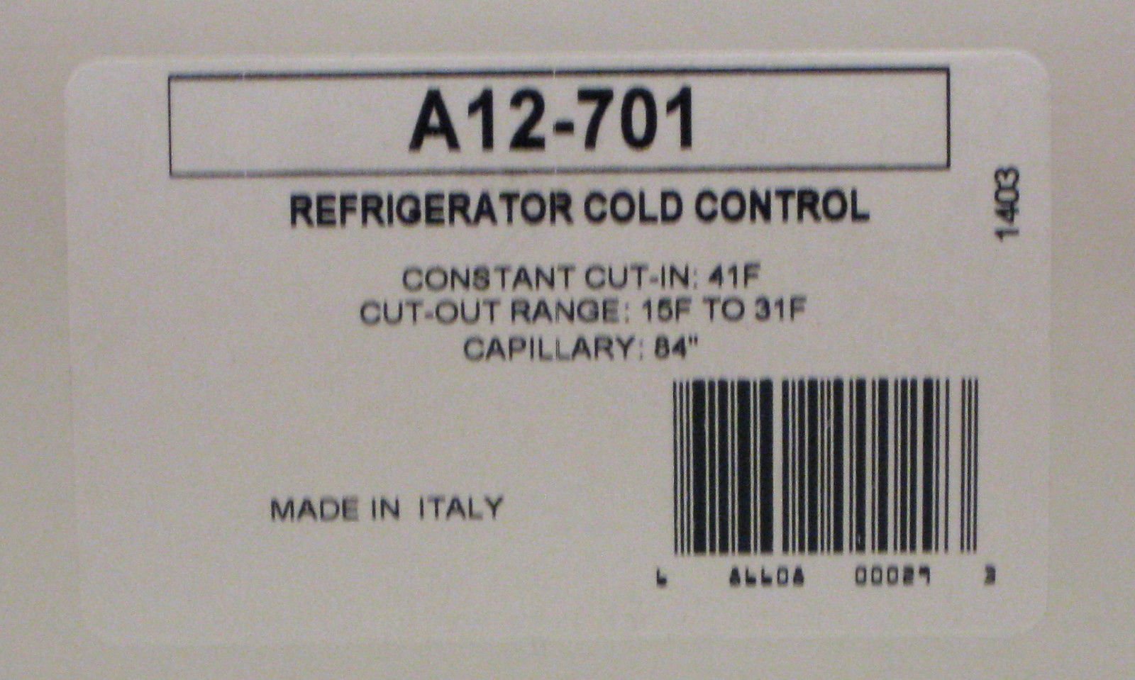 A12 701 Ranco Commecial Temperature Cold Control For Refrigerator Bay Maries
