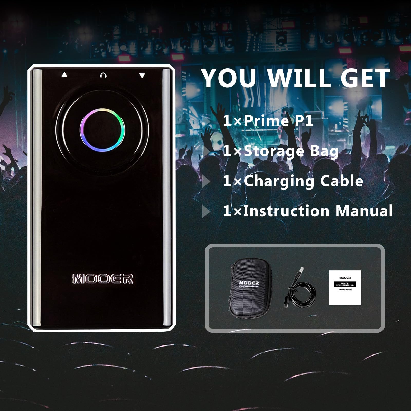 Mooer Prime P1 Guitar Multi Effects Processor, Bass Guitar Pedals With Tuner, Amp, Metronome For Practice And Performance