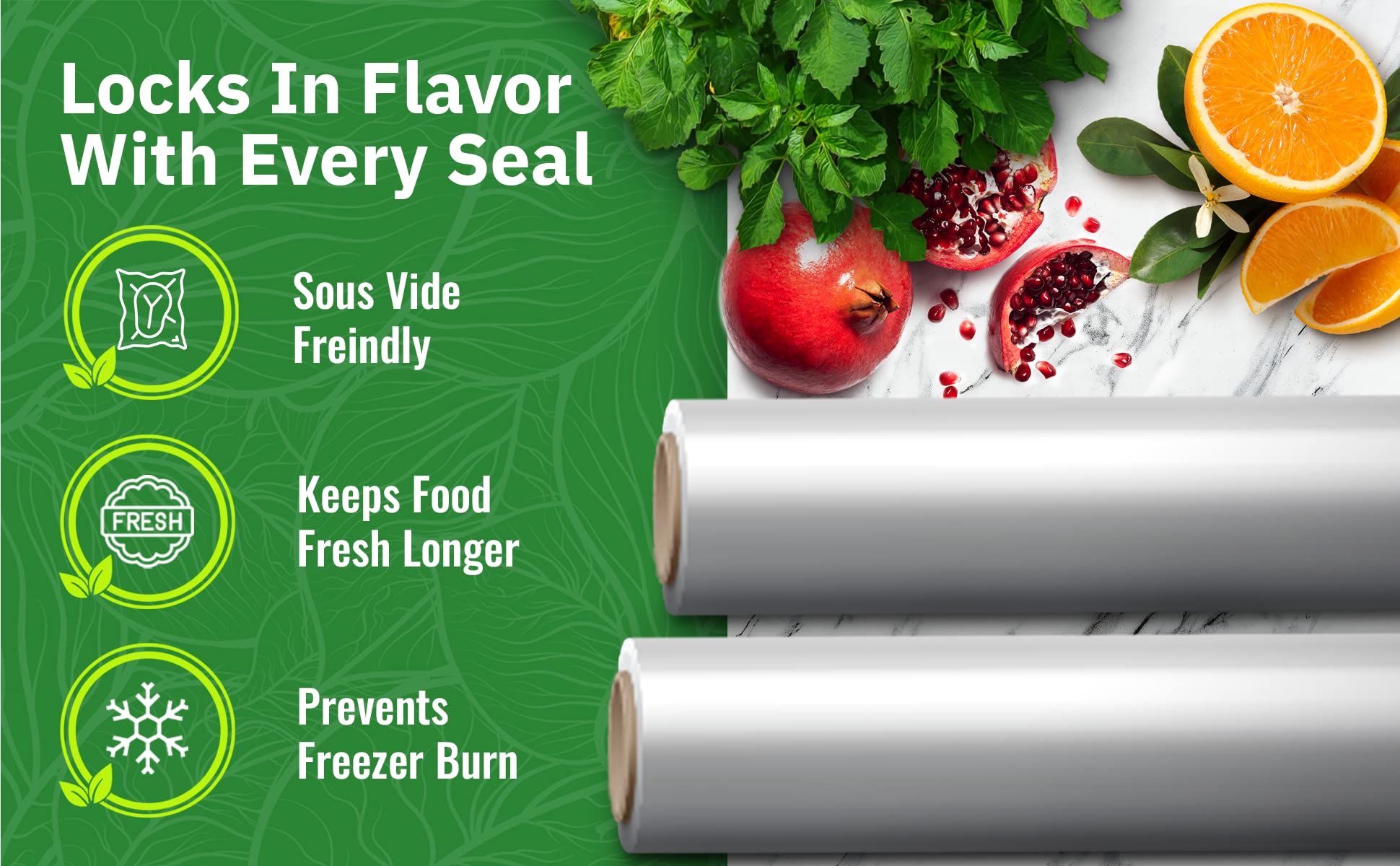 Everfresh 11'' X 25' Vacuum Sealer Rolls Vacuum Sealer Bags Vacuum Sealer Machine Food Sealer Bag Rolls Compatible With Foodsave