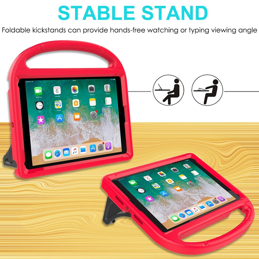 Suplik Kids Case For Ipad 5Th/6Th Generation (9.7 Inch, 2017/2018), Ipad Air 2 Case With Screen Protector, Ipad Pro 9.7 Durable