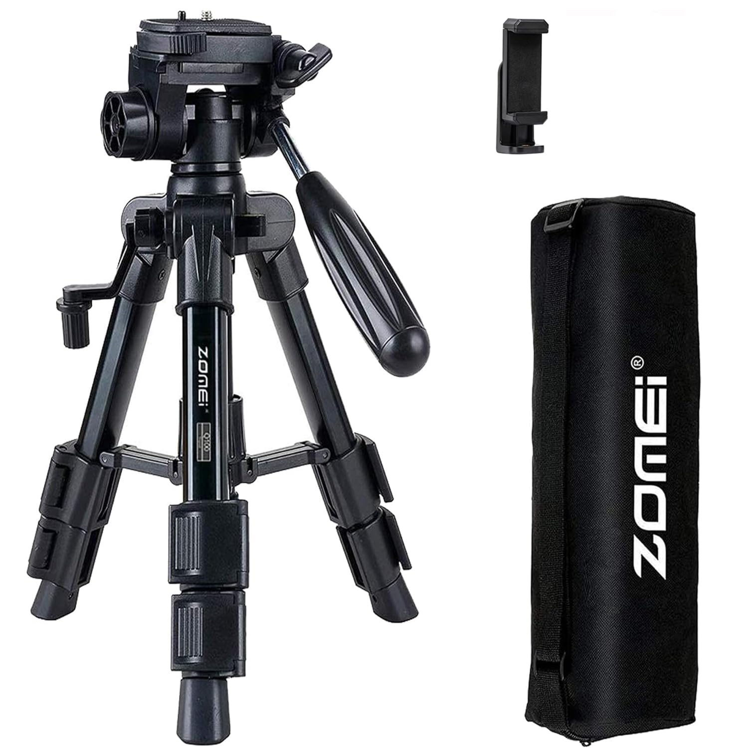 Mini Tripod For Camera,Zomei Travel Table Tripod With 3 Way Pan/Tilt Head 1/4 Inches Quick Release Plate And Bag For Dslr Camera Tripod Carrying Bag