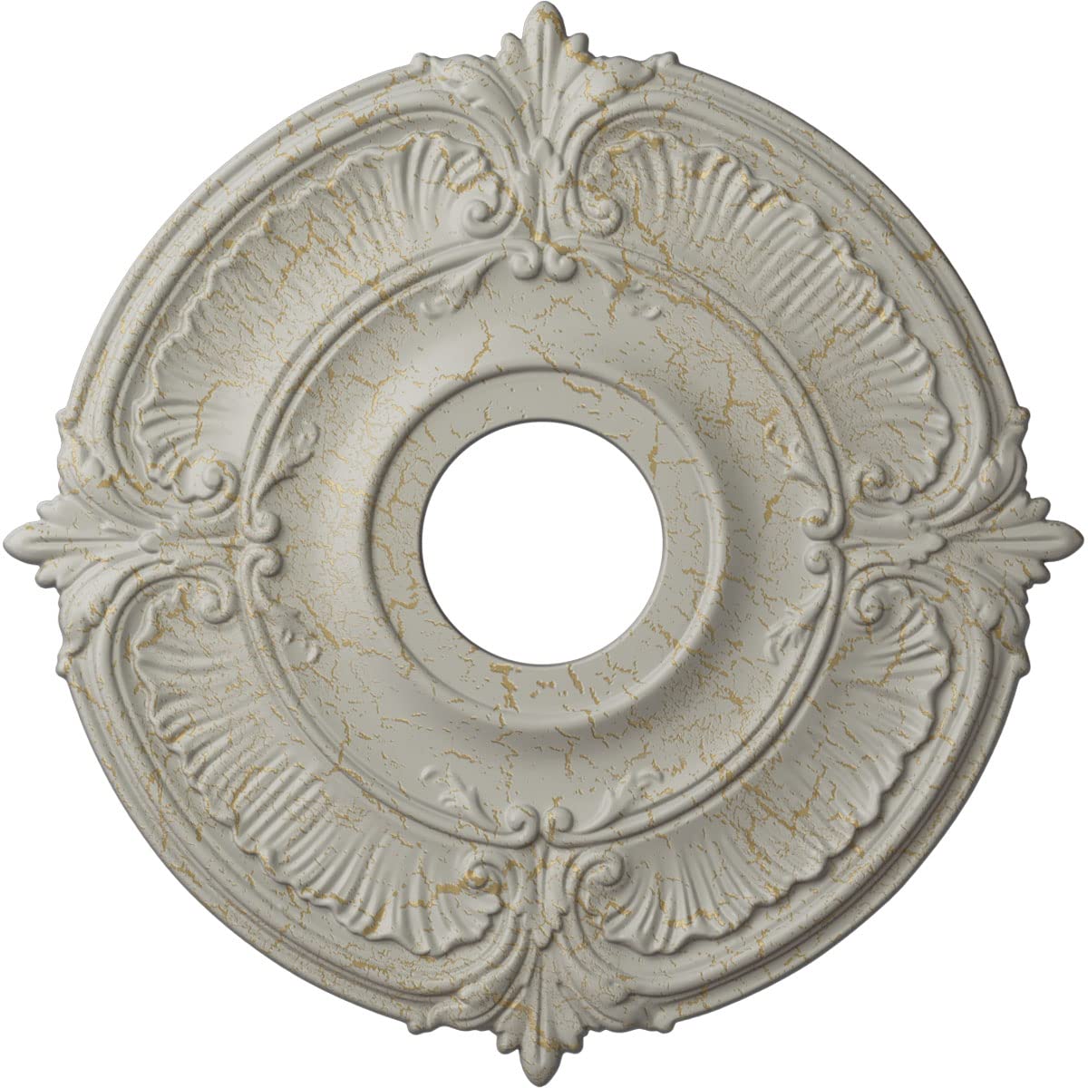 Ekena Millwork Cm18Atpcc Attica Ceiling Medallion, 18''Od X 4''Id X 5/8''P (Fits Canopies Up To 5''), Hand Painted Pot Of Cream