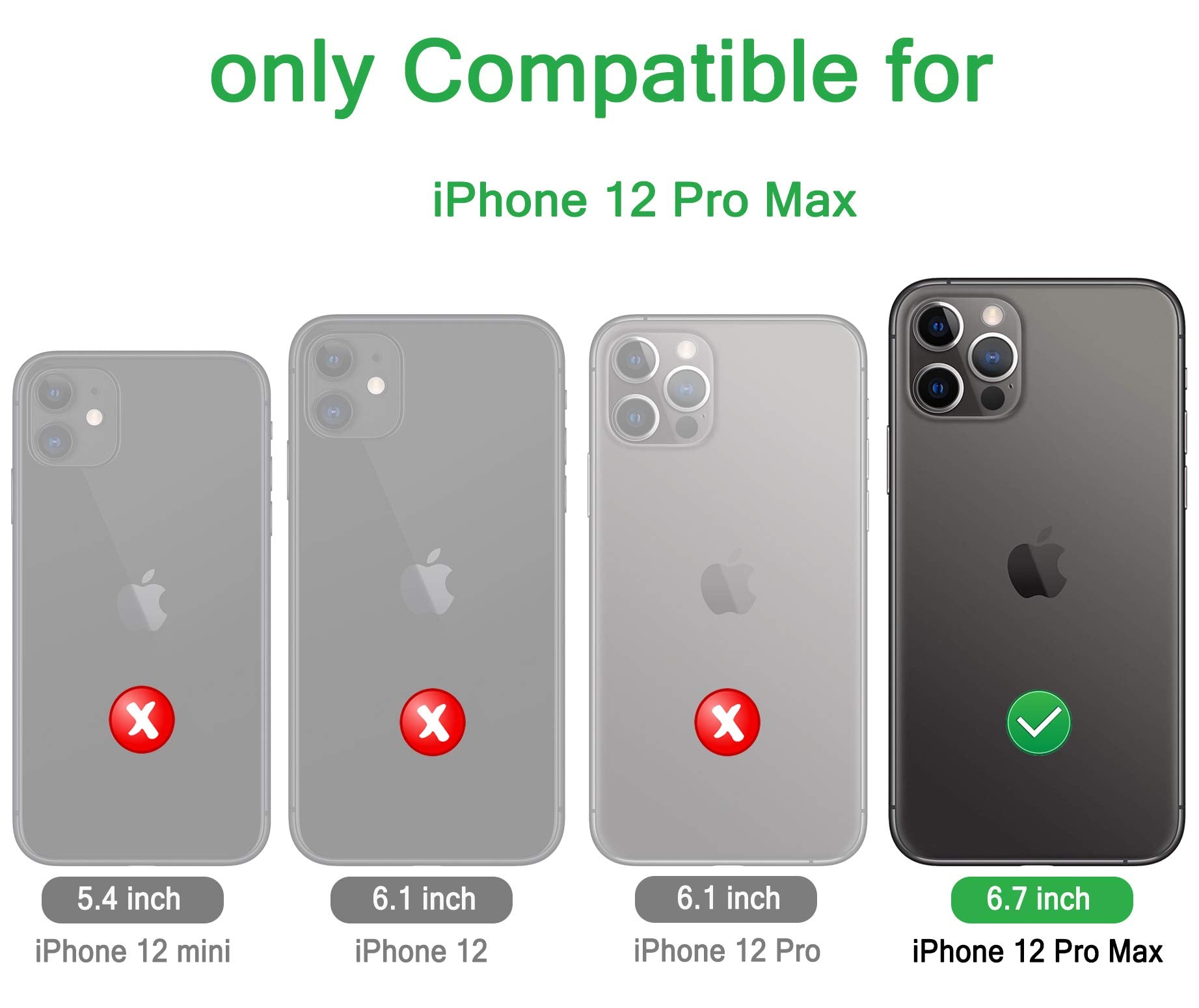 Case For Iphone 12 Pro Max Case 6.7'' Belt Clip Kickstand Holster With 2 Screen Protector,Full Body Rugged Heavy Duty Military G